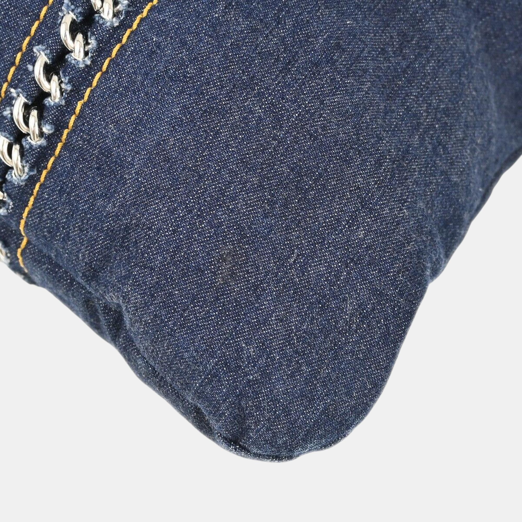Chanel Blue Denim Luxury Line Tote Handbag 