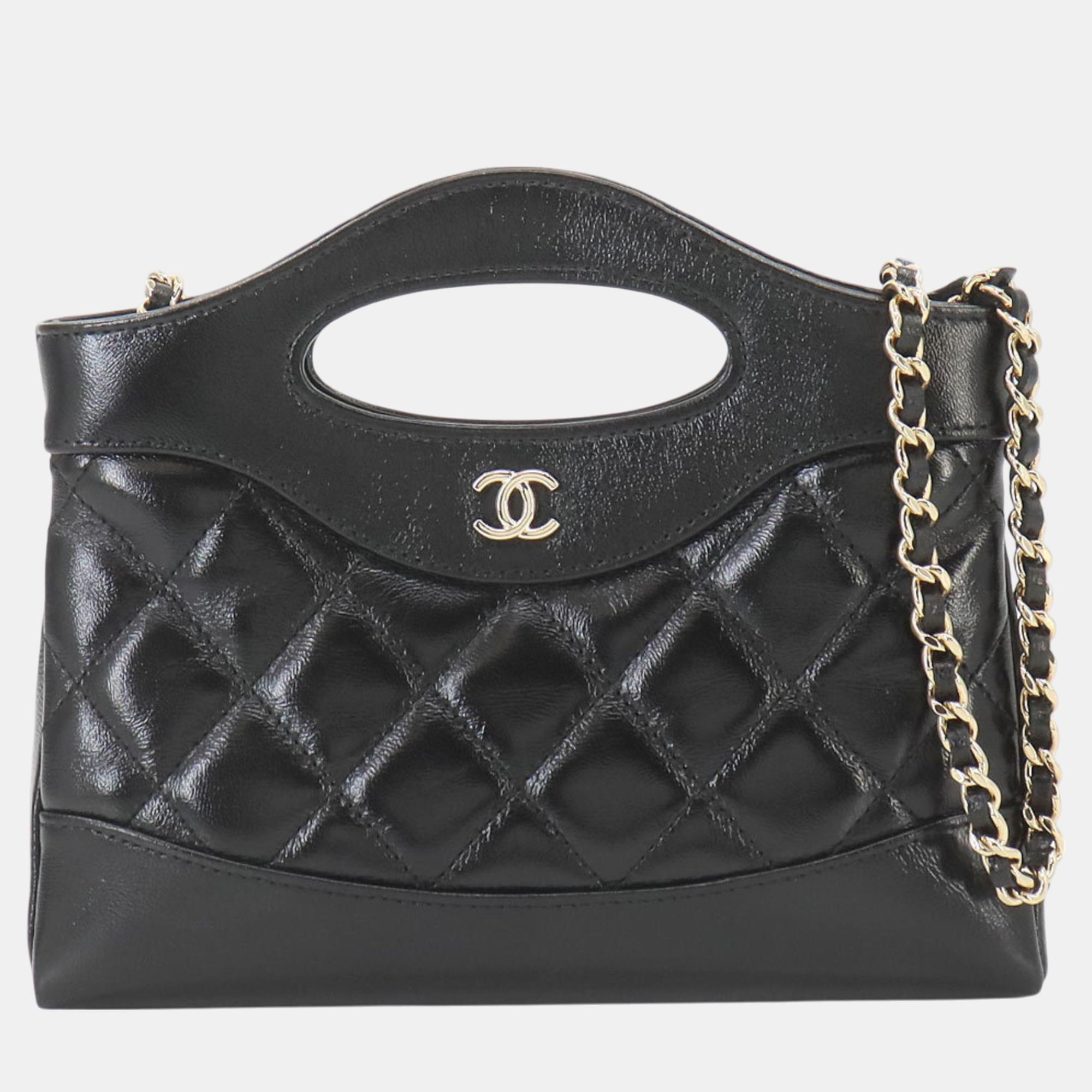 

Chanel Leather Black Matelasse Chanel 31 Chain Shoulder Bag