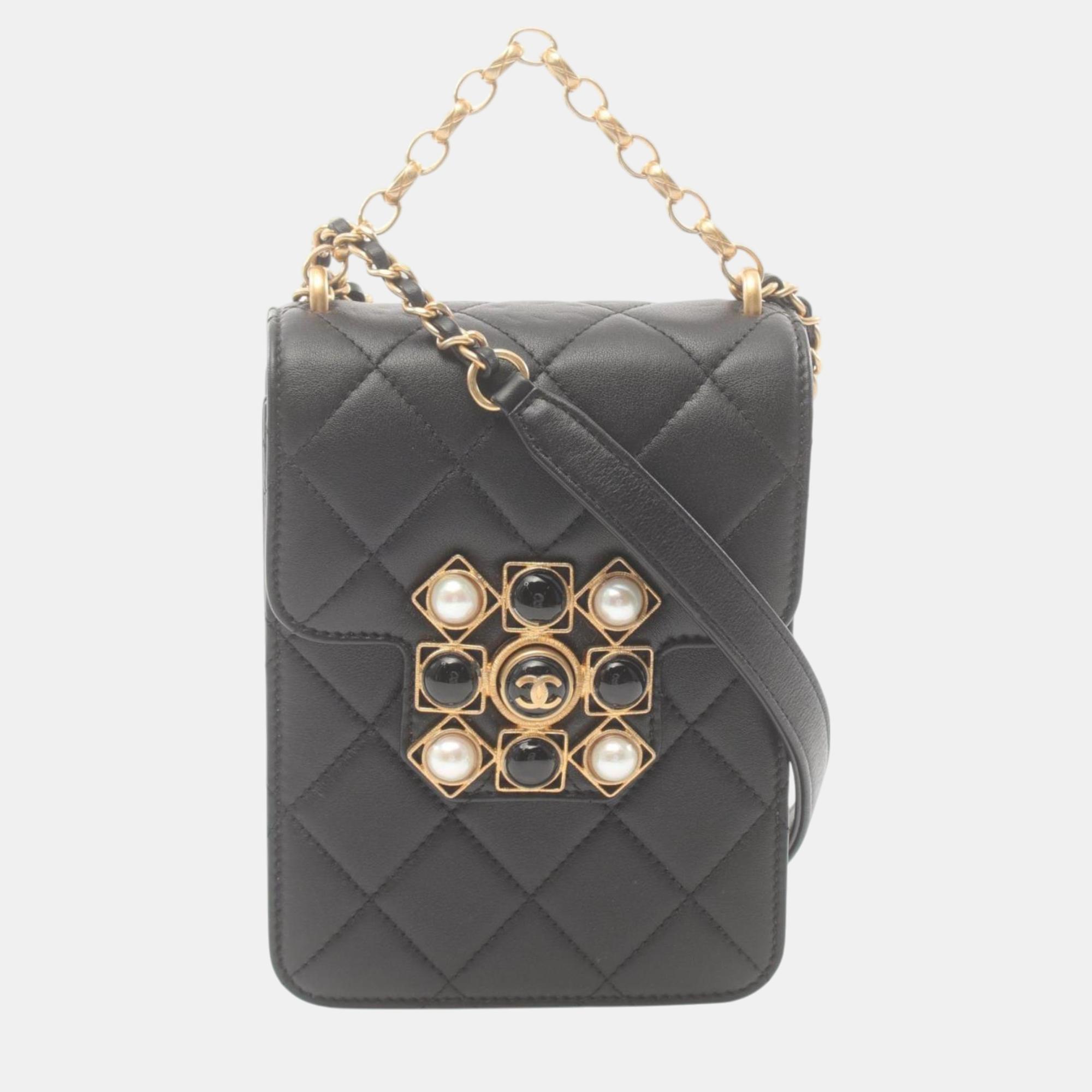 

Chanel Lambskin Black Matelasse Shoulder Bag