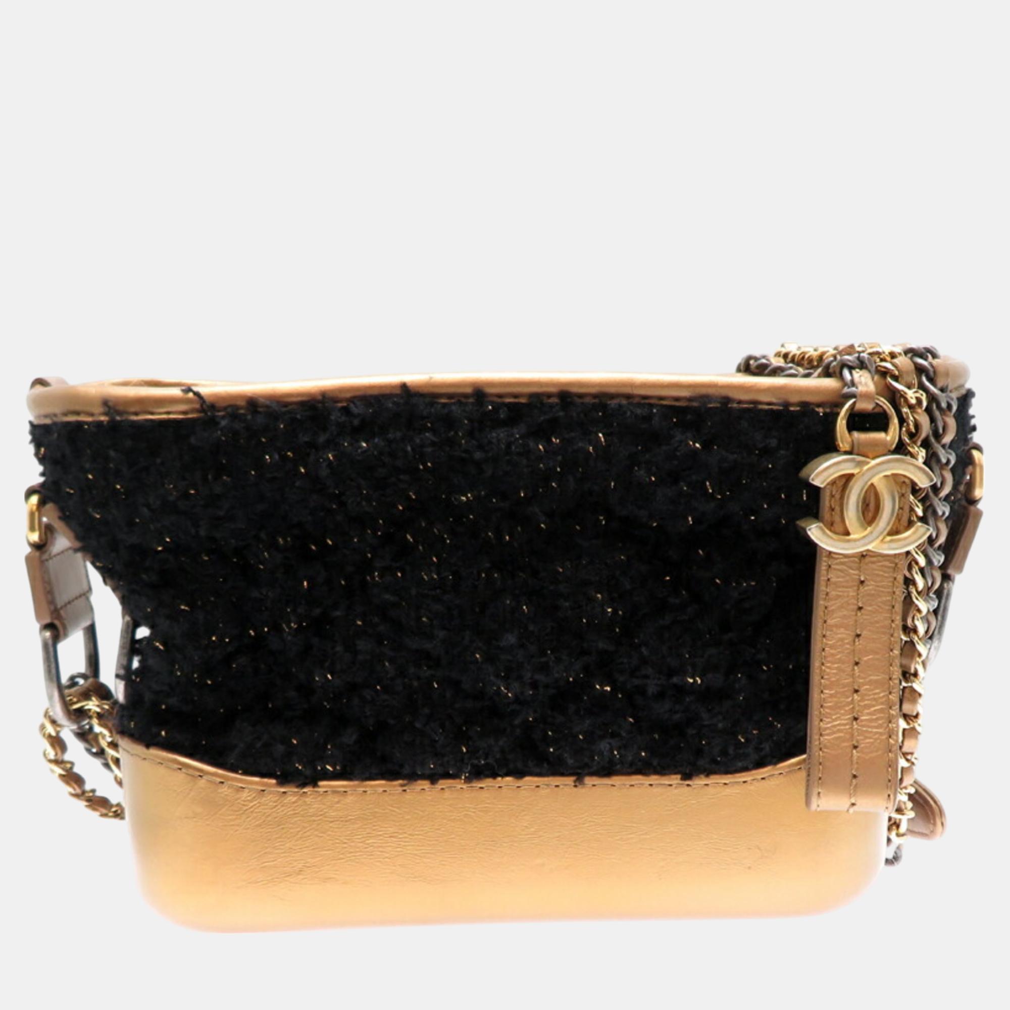 

Chanel Tweed Black Seal Gabrielle Small Shoulder Bag