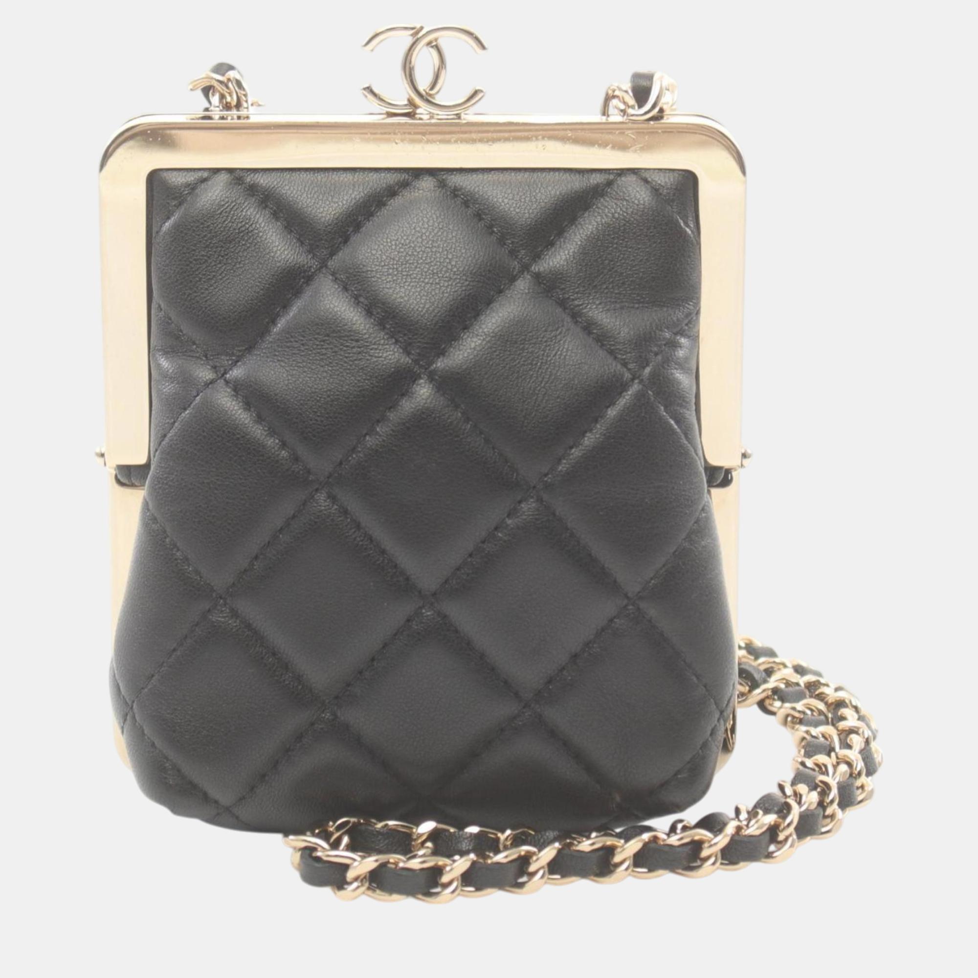 

Chanel Lambskin Black Matelasse Shoulder Bag