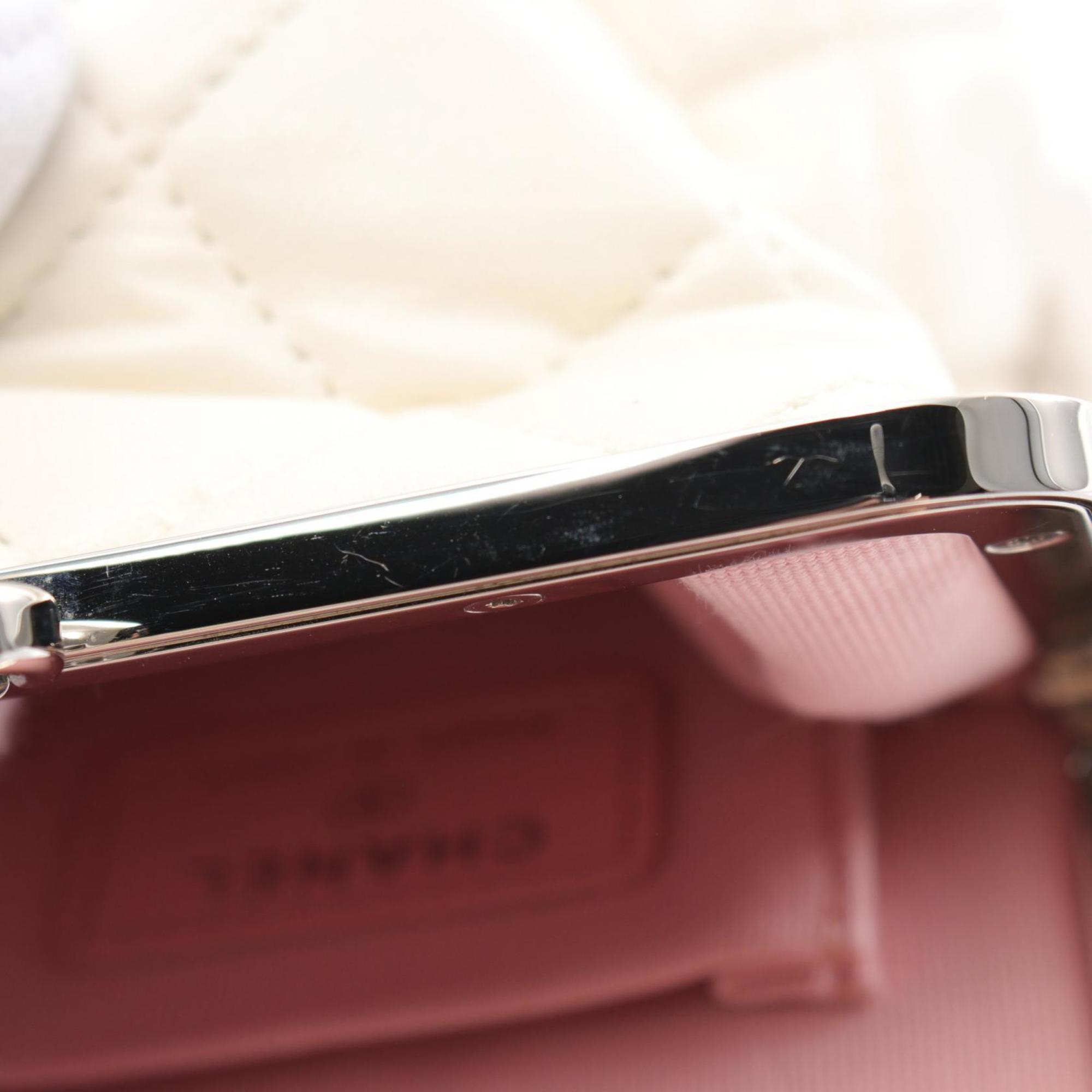Chanel Leather Plastic White Matelasse Shoulder Bag 