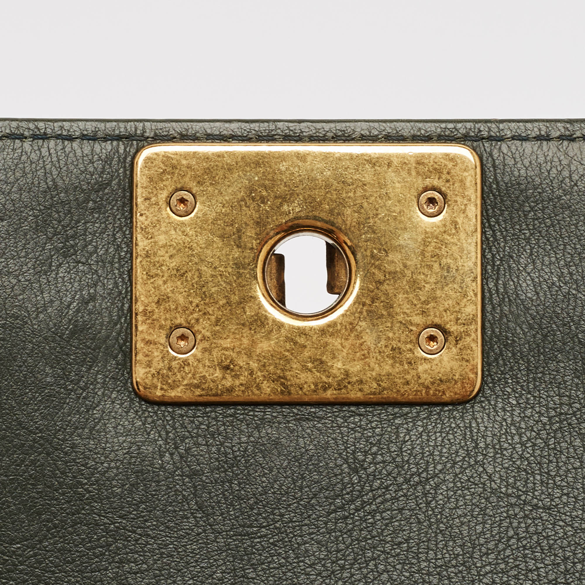 Chanel Green Calfhair and Leather New Medium Boy Flap Bag 