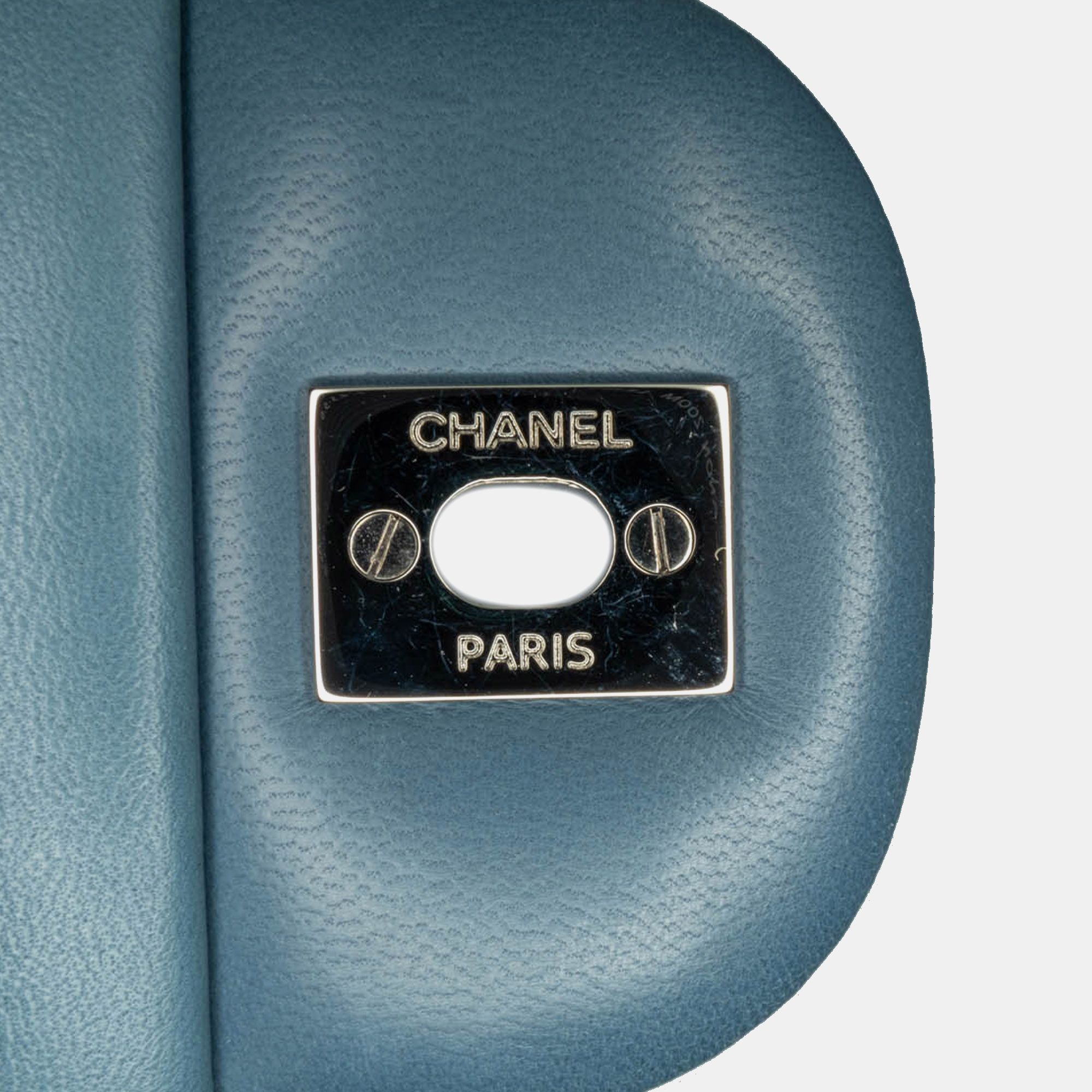 Chanel Blue Leather Jumbo Classic Lambskin Double Flap 