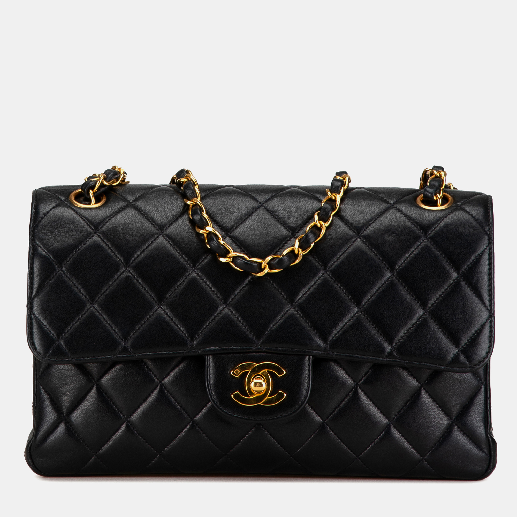 

Chanel Black Leather Medium Classic Lambskin Double Sided Flap