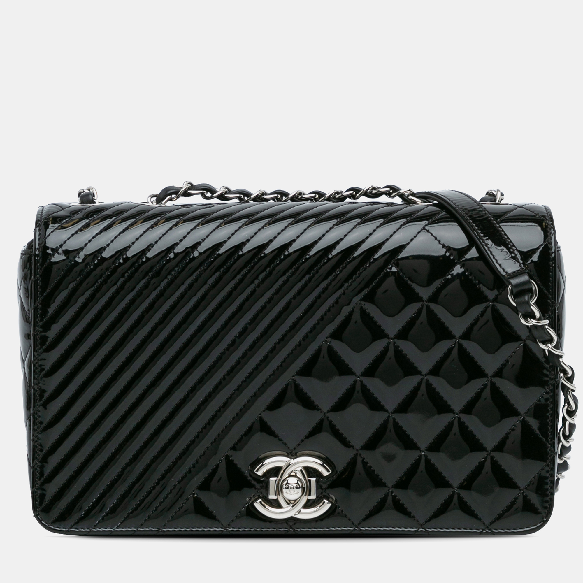 

Chanel Black Medium Patent Coco Boy Flap