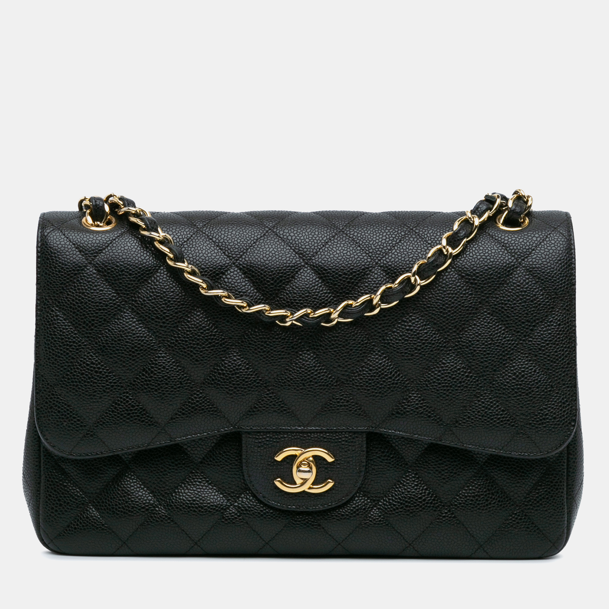 

Chanel Black Jumbo Classic Caviar Double Flap