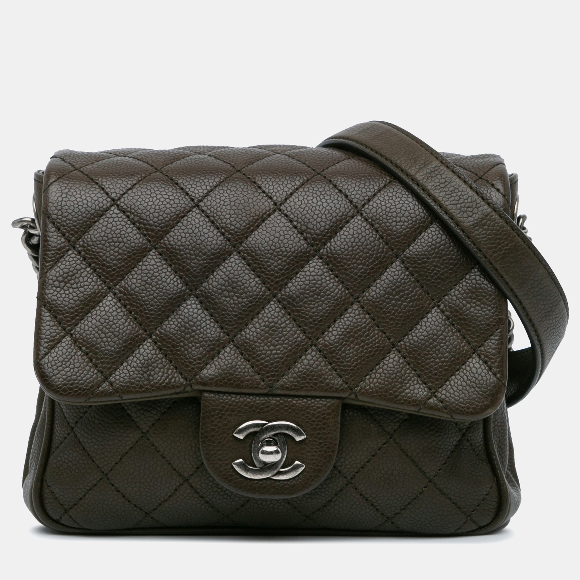 

Chanel Brown CC Quilted Caviar Crossbody