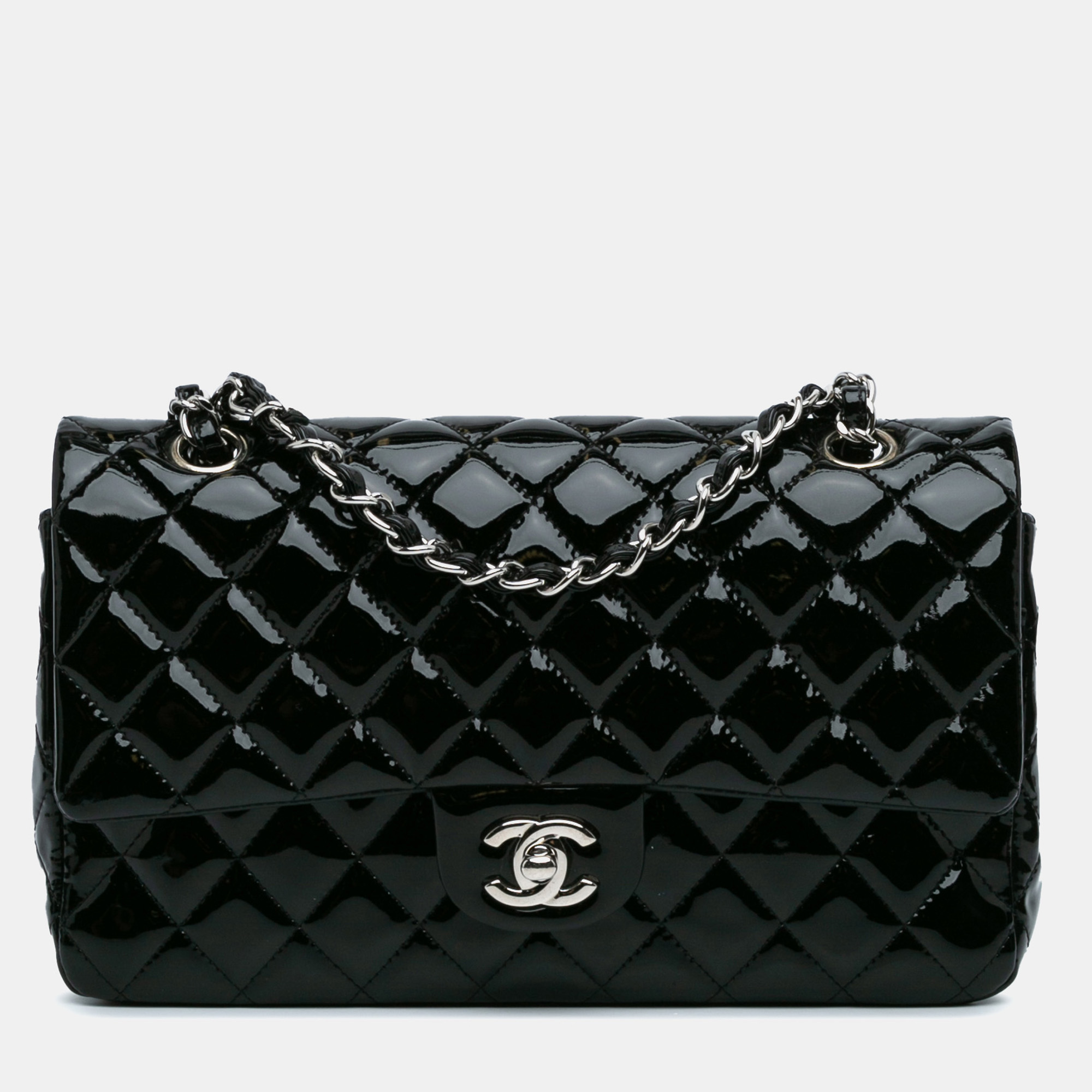 

Chanel Black Medium Classic Patent Double Flap