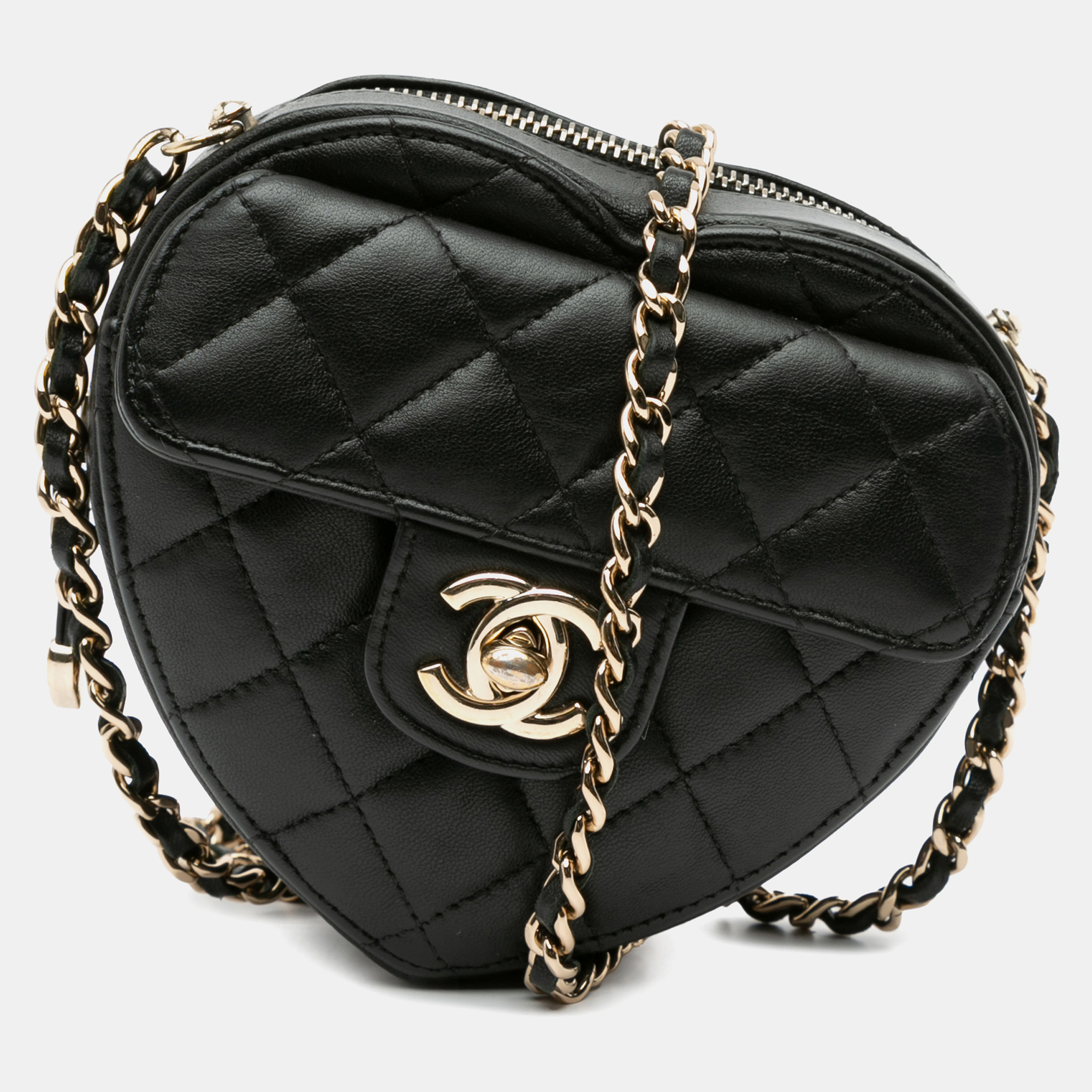 

Chanel Black Mini Lambskin CC in Love Heart Crossbody