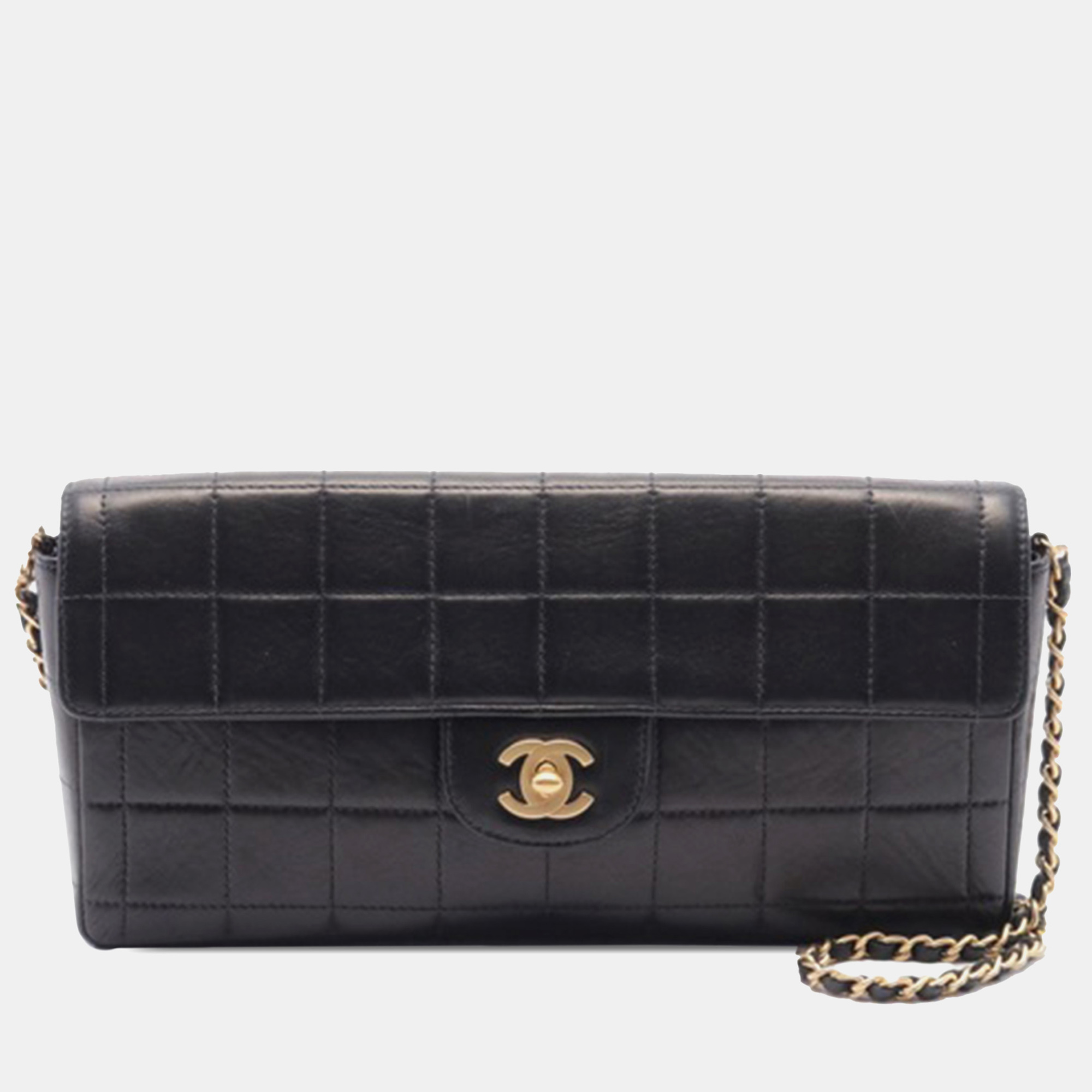 

Chanel Black Chocolate Bar Lambskin East West Flap