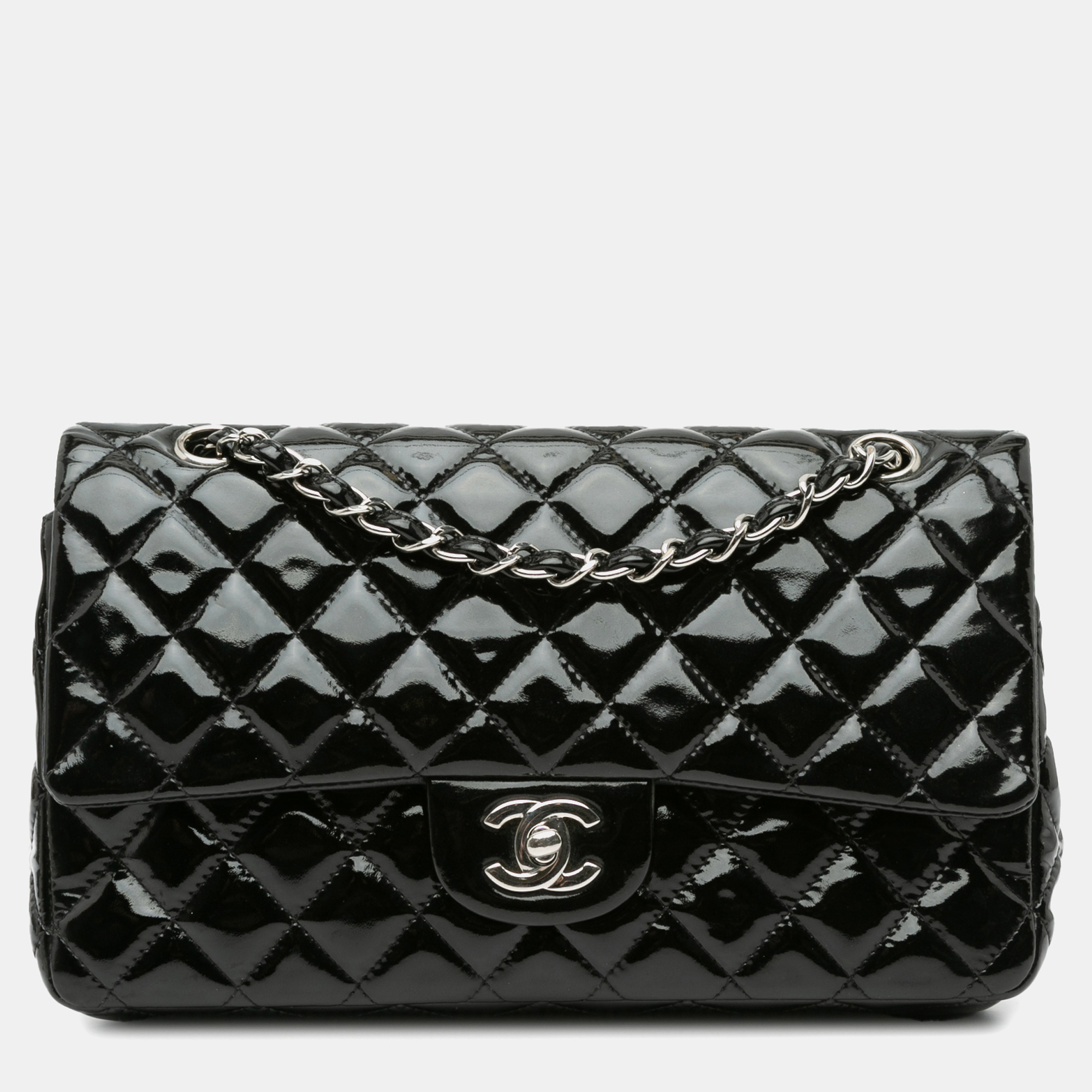 

Chanel Black Medium Classic Patent Double Flap