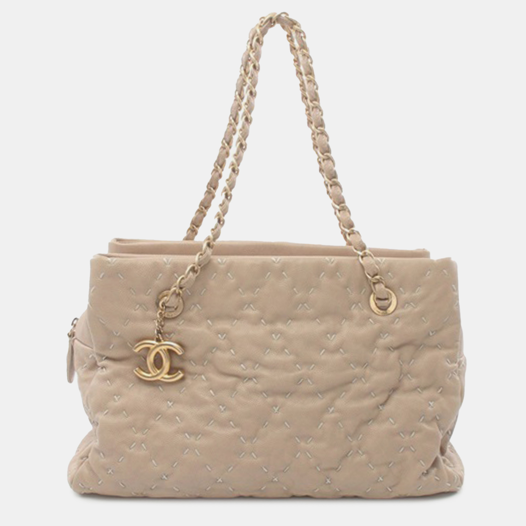 

Chanel CC Caviar Wild Stitch Tote, Beige