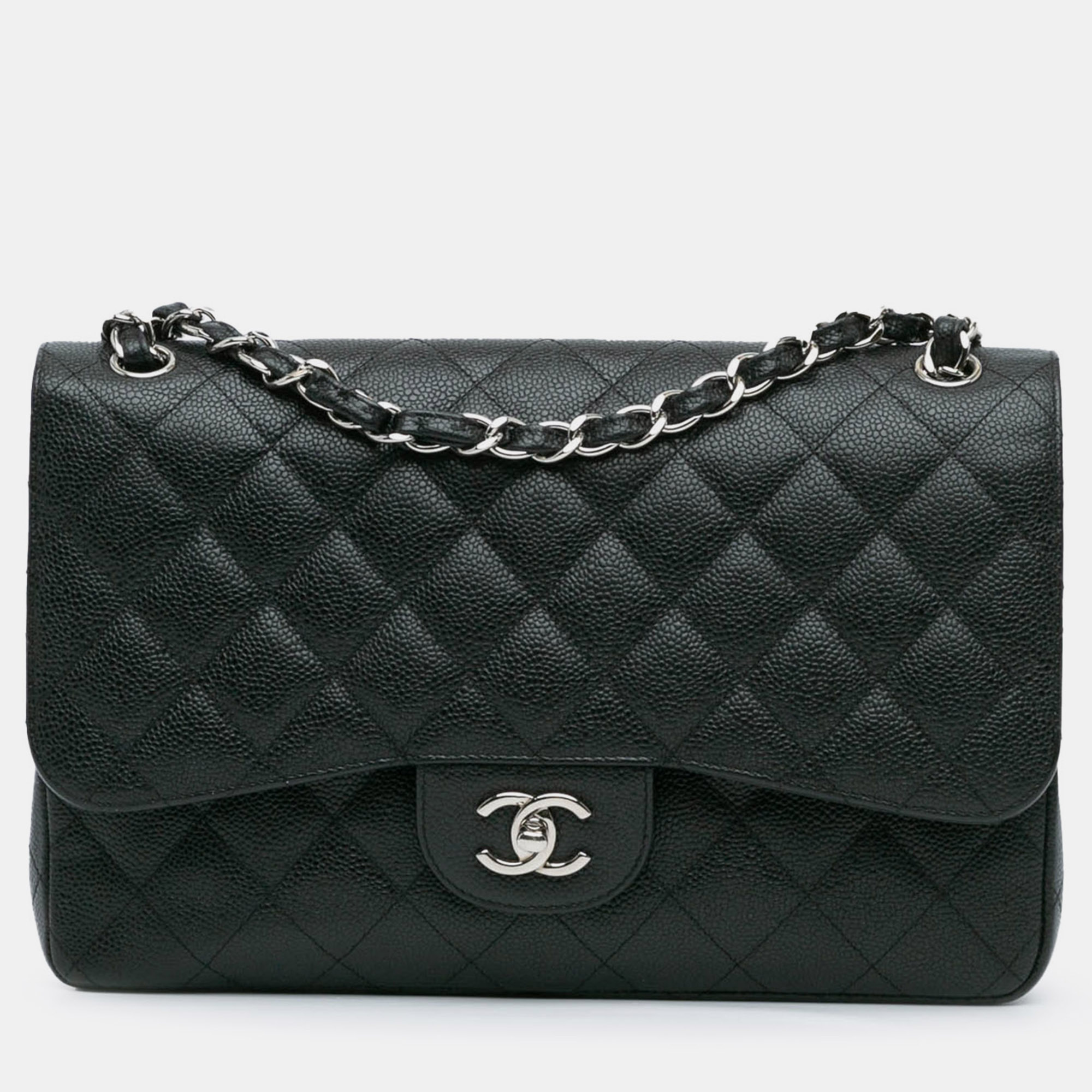 

Chanel Jumbo Classic Caviar Double Flap, Black