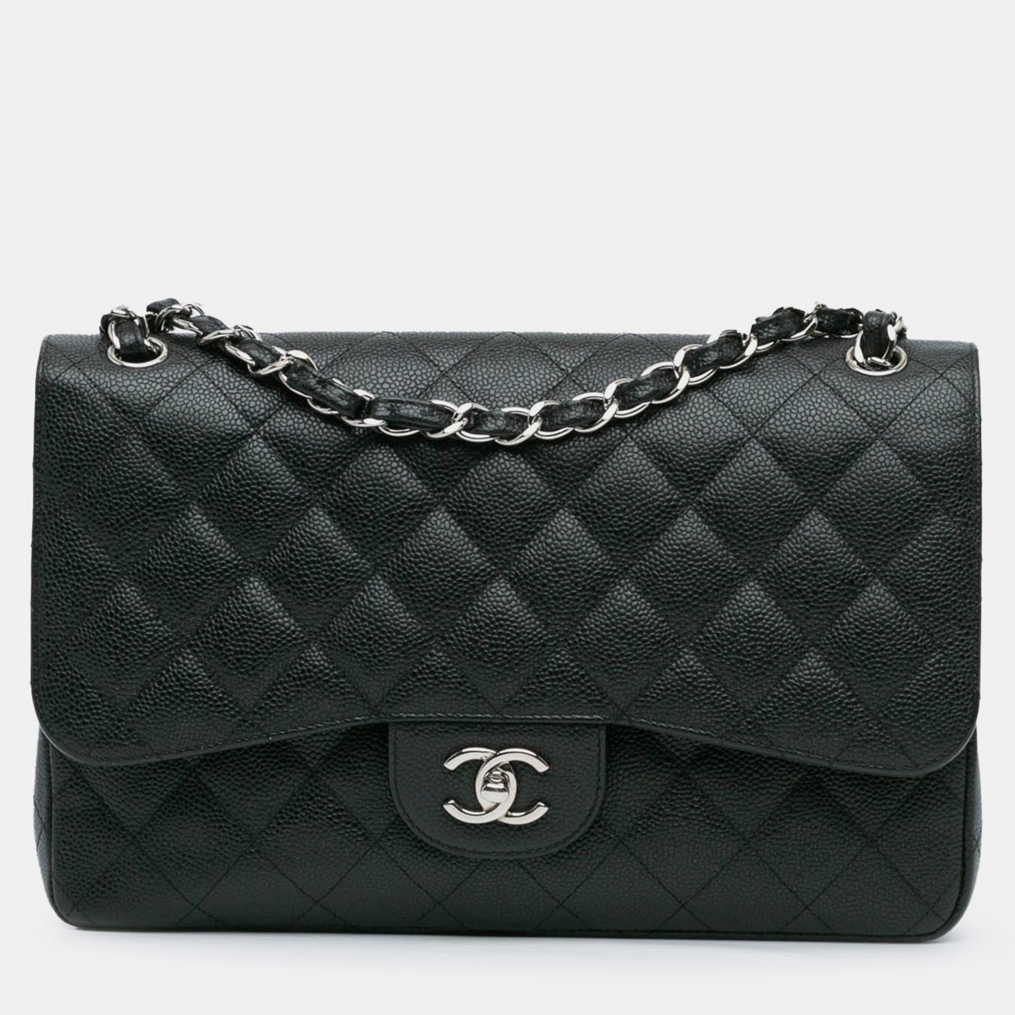 

Chanel Jumbo Classic Caviar Double Flap, Black