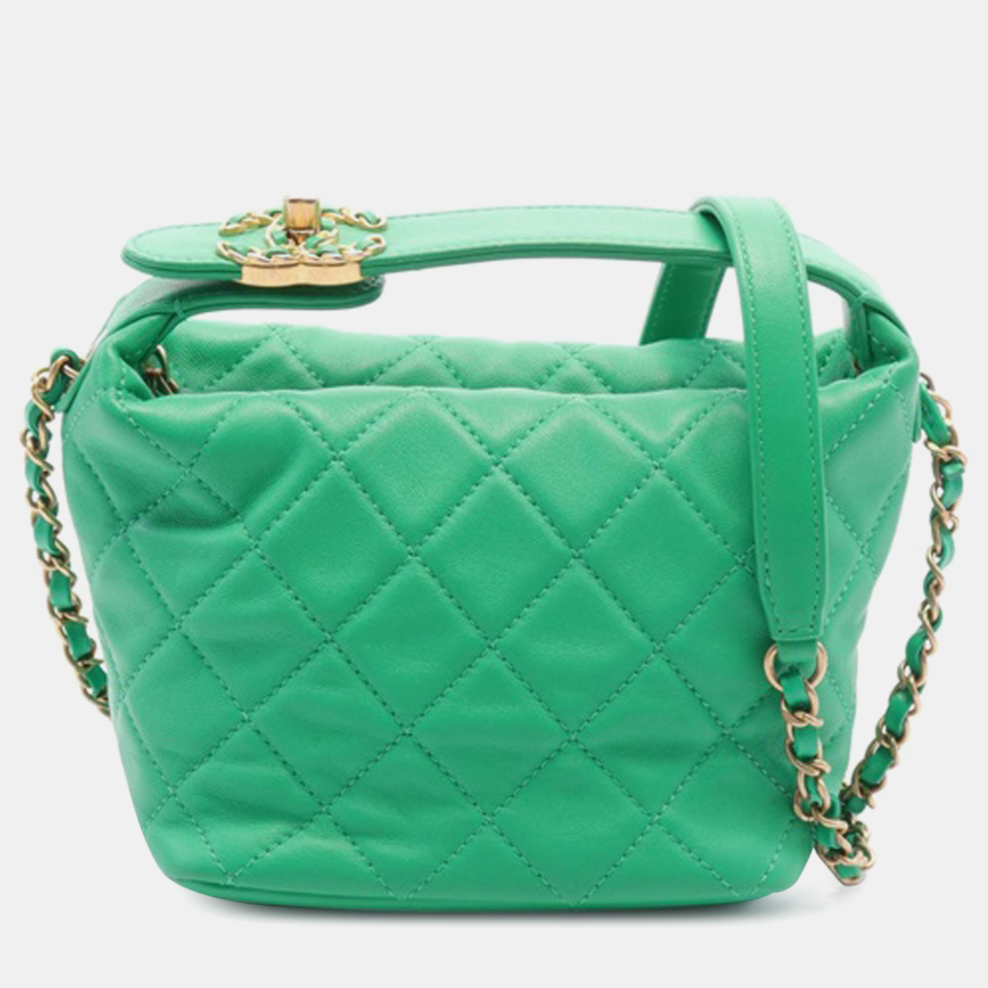 

Chanel Small Quilted Lambskin Perfect Meeting Hobo, Green