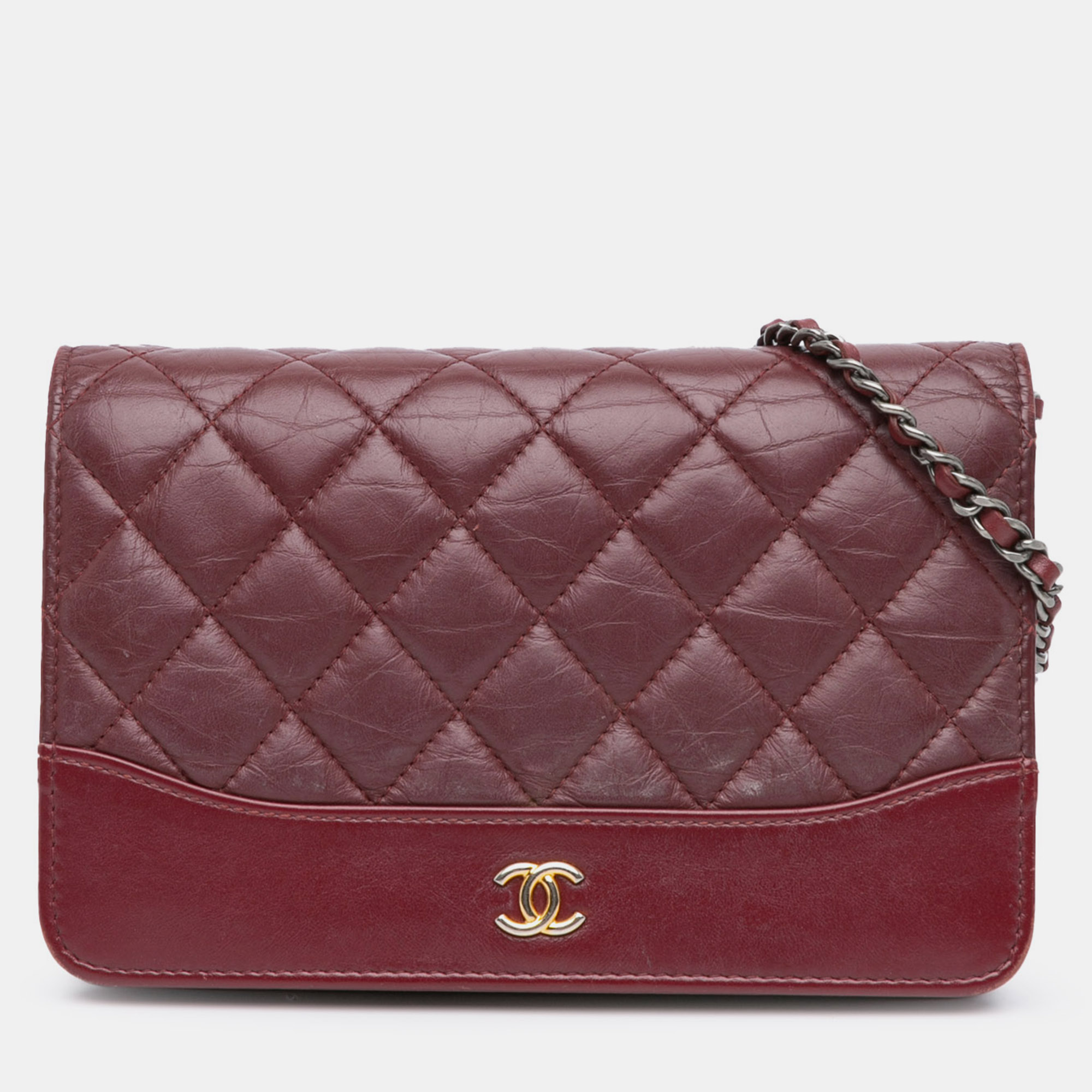 

Chanel Quilted Aged Calfskin Gabrielle Wallet on Chain, Red