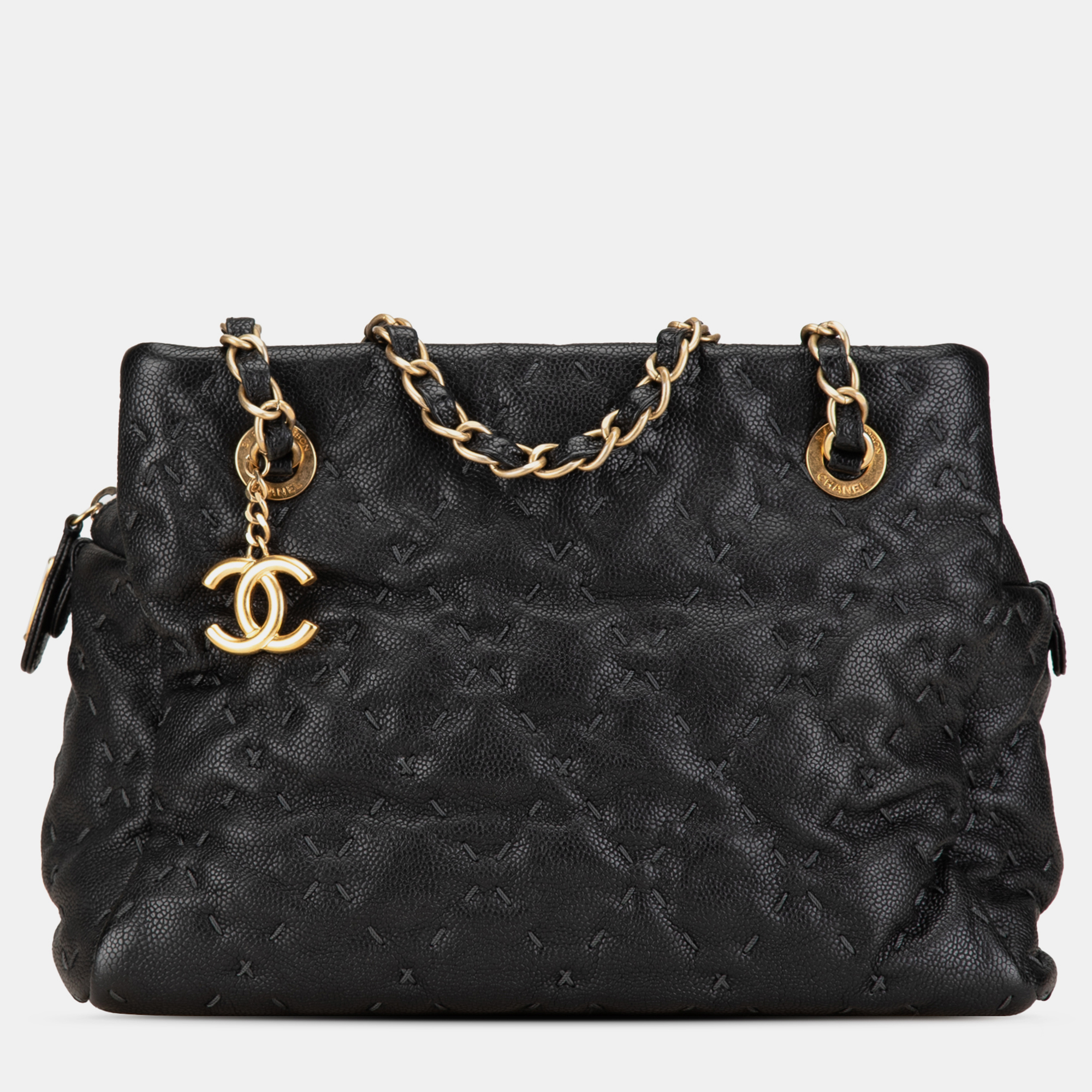 

Chanel CC Caviar Wild Stitch Tote, Black