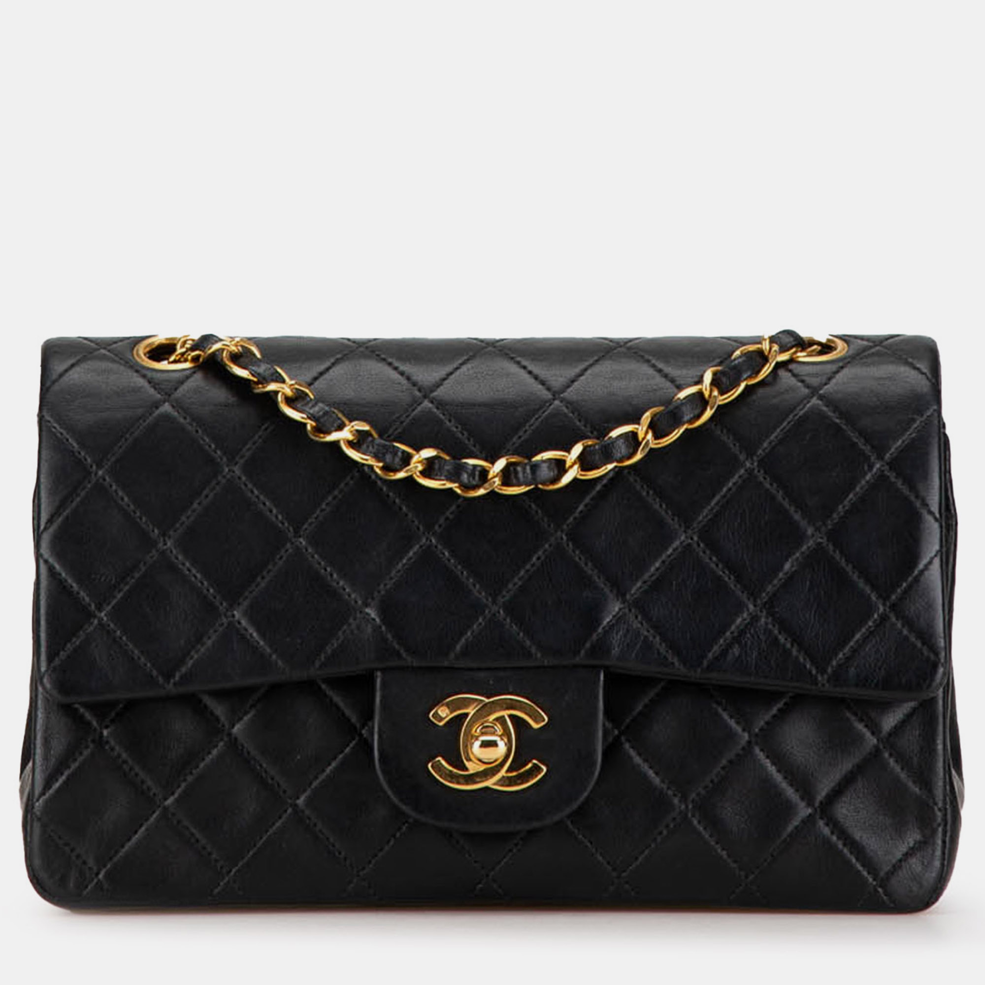 

Chanel Small Classic Lambskin Double Flap, Black