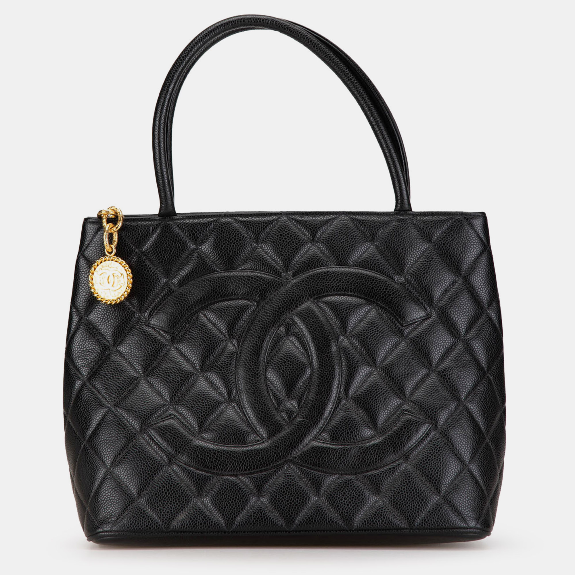 

Chanel Caviar Medallion Tote, Black