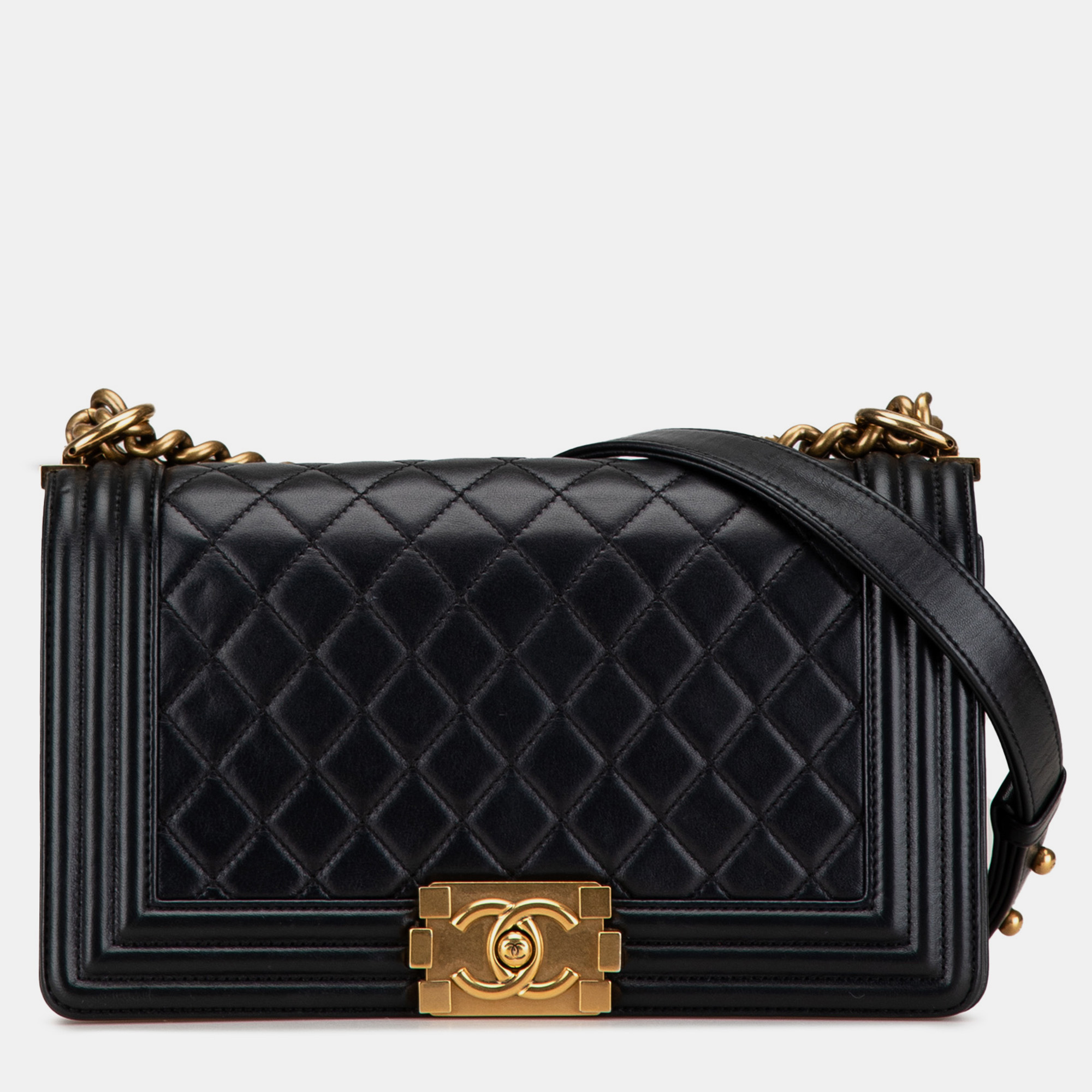 

Chanel Medium Lambskin Boy Flap, Black