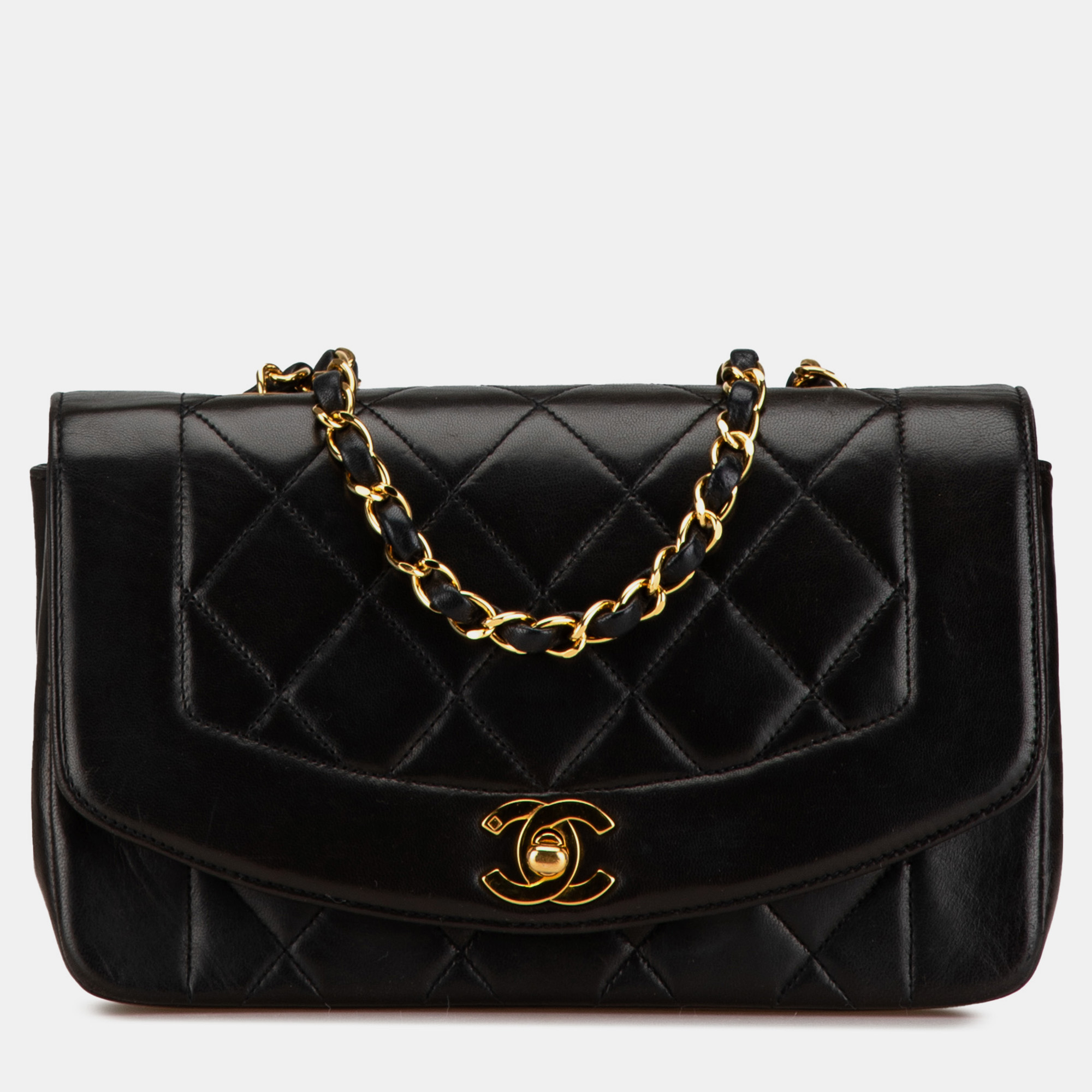 

Chanel Black Lambskin Medium Diana Flap Bag