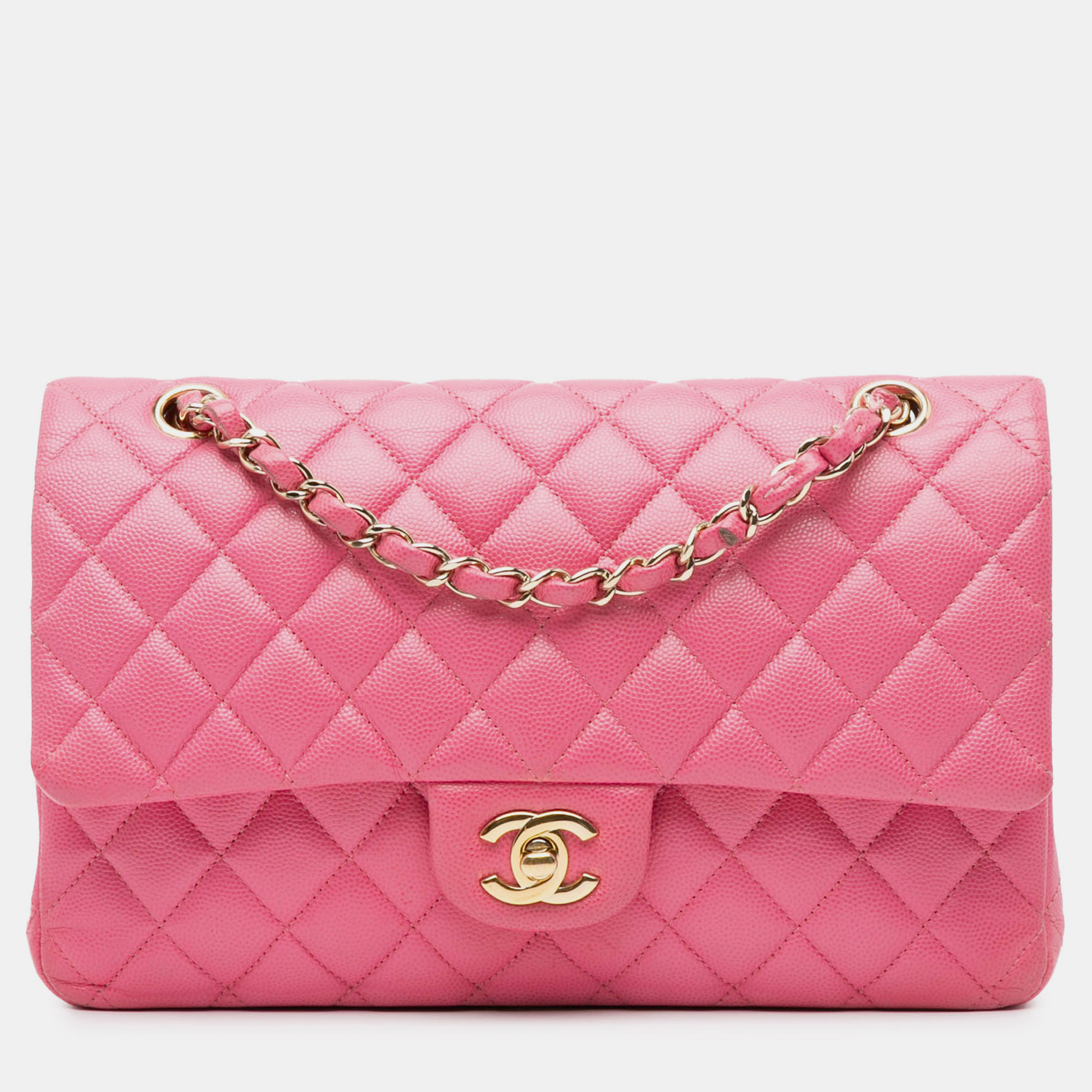 

Chanel Medium Classic Caviar Double Flap, Pink