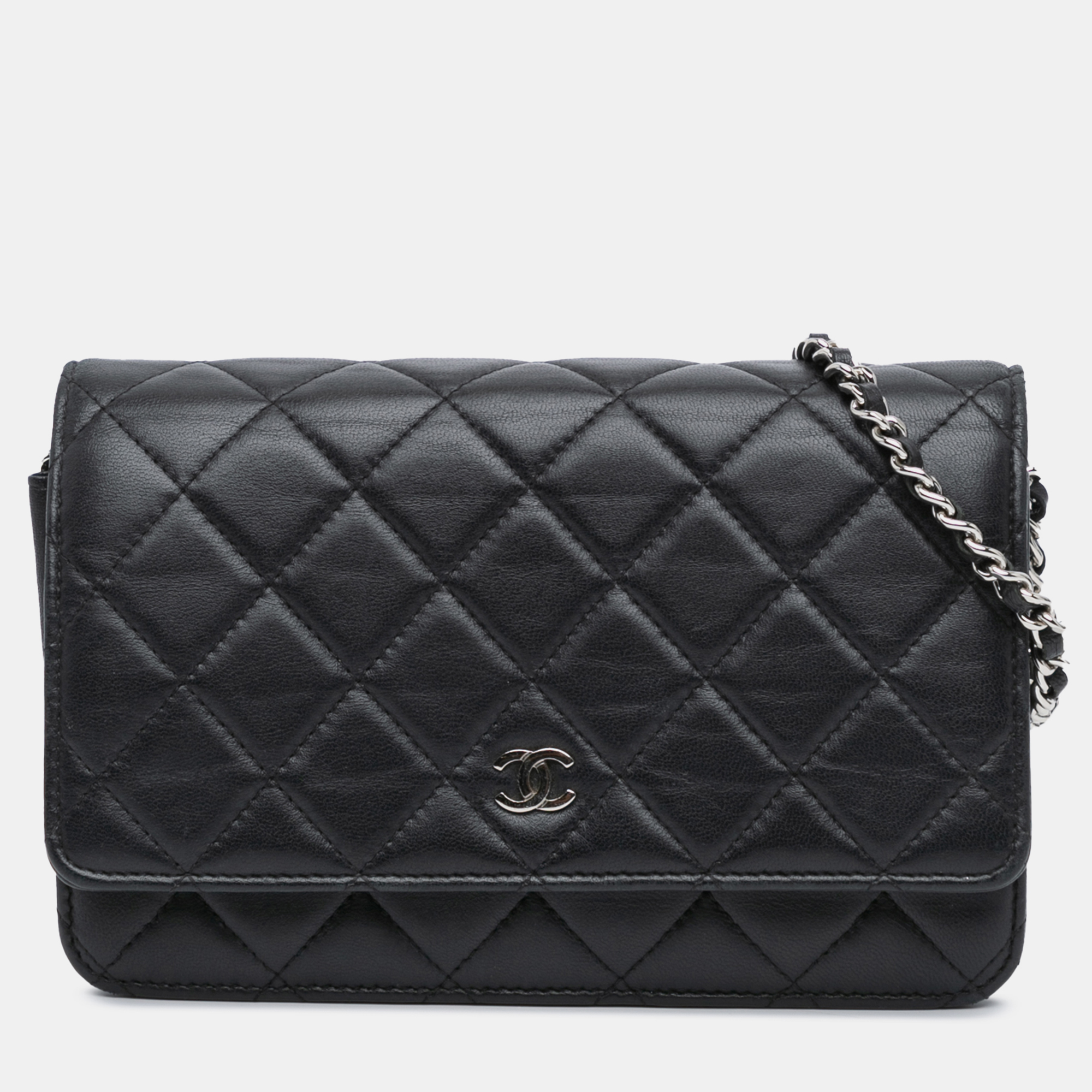 

Chanel CC Quilted Calfskin Wallet on Chain, Black