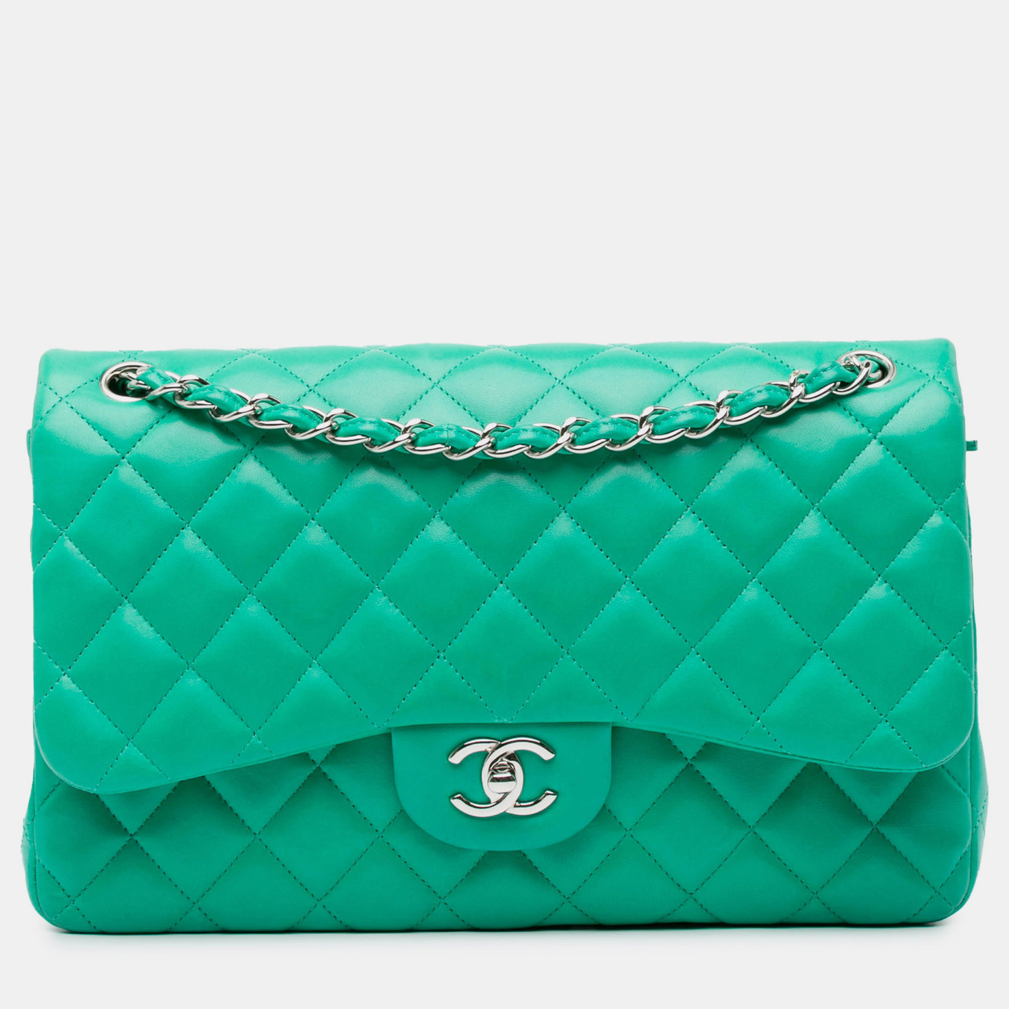 

Chanel Jumbo Classic Lambskin Double Flap, Green