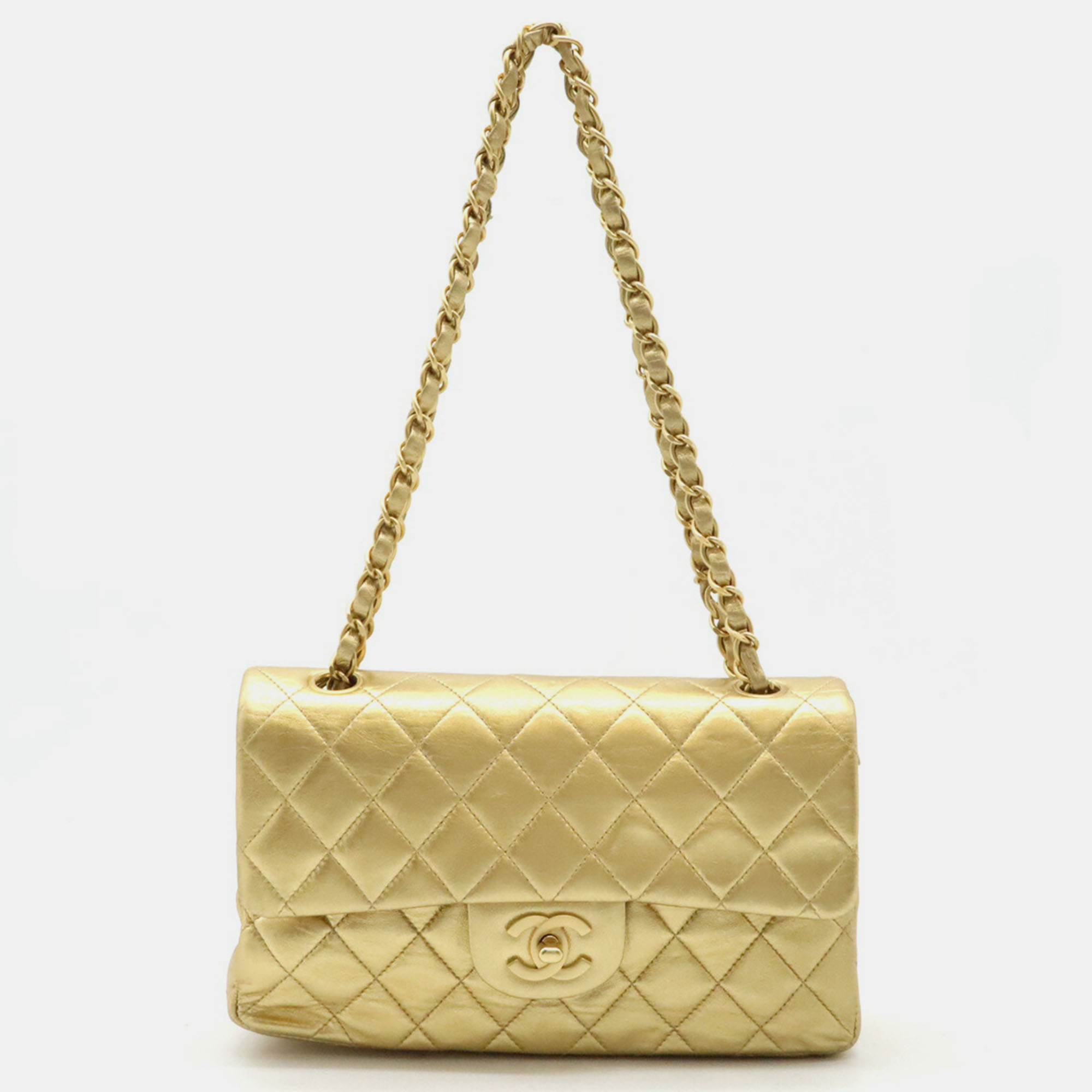 

Chanel Gold Leather Matelasse 23 Shoulder Bag