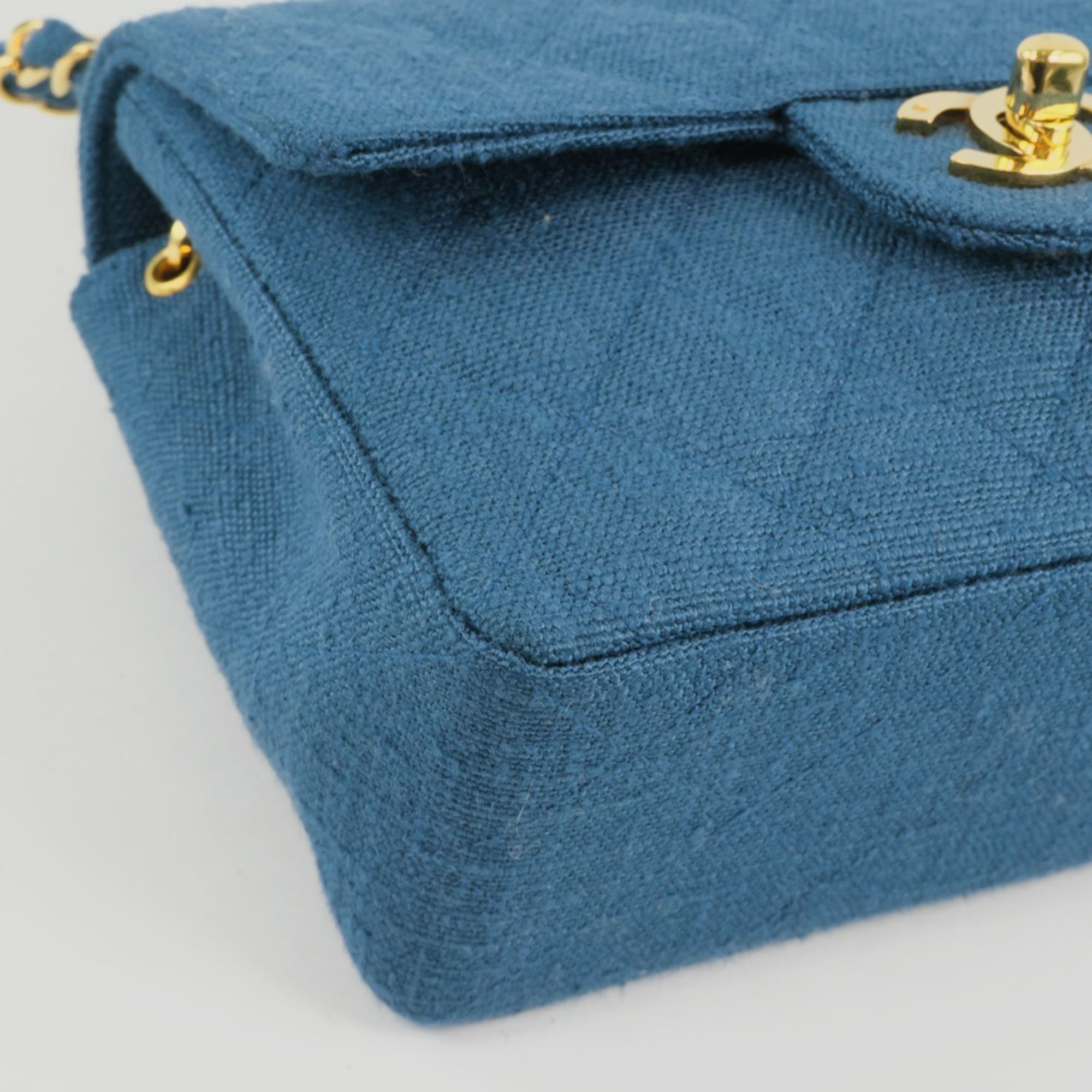 Chanel Blue Denim Chain Shoulder Bag 