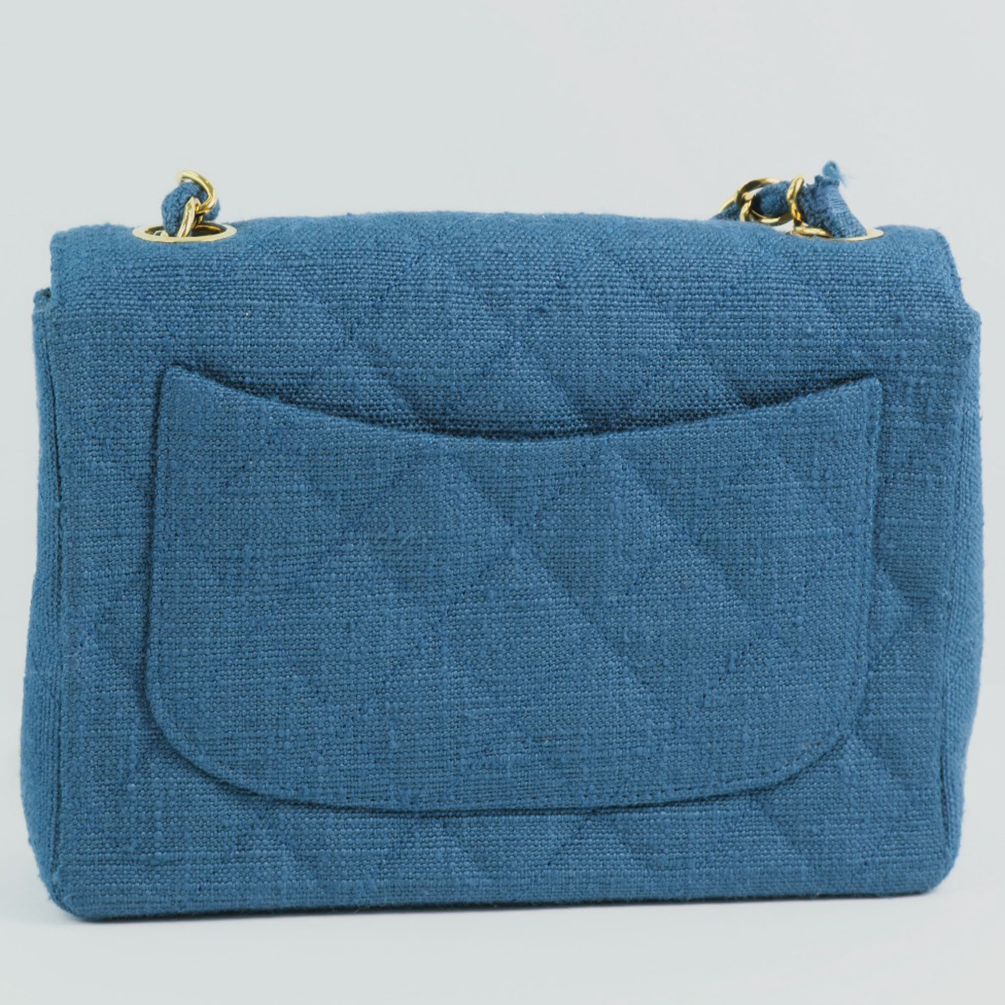Chanel Blue Denim Chain Shoulder Bag 