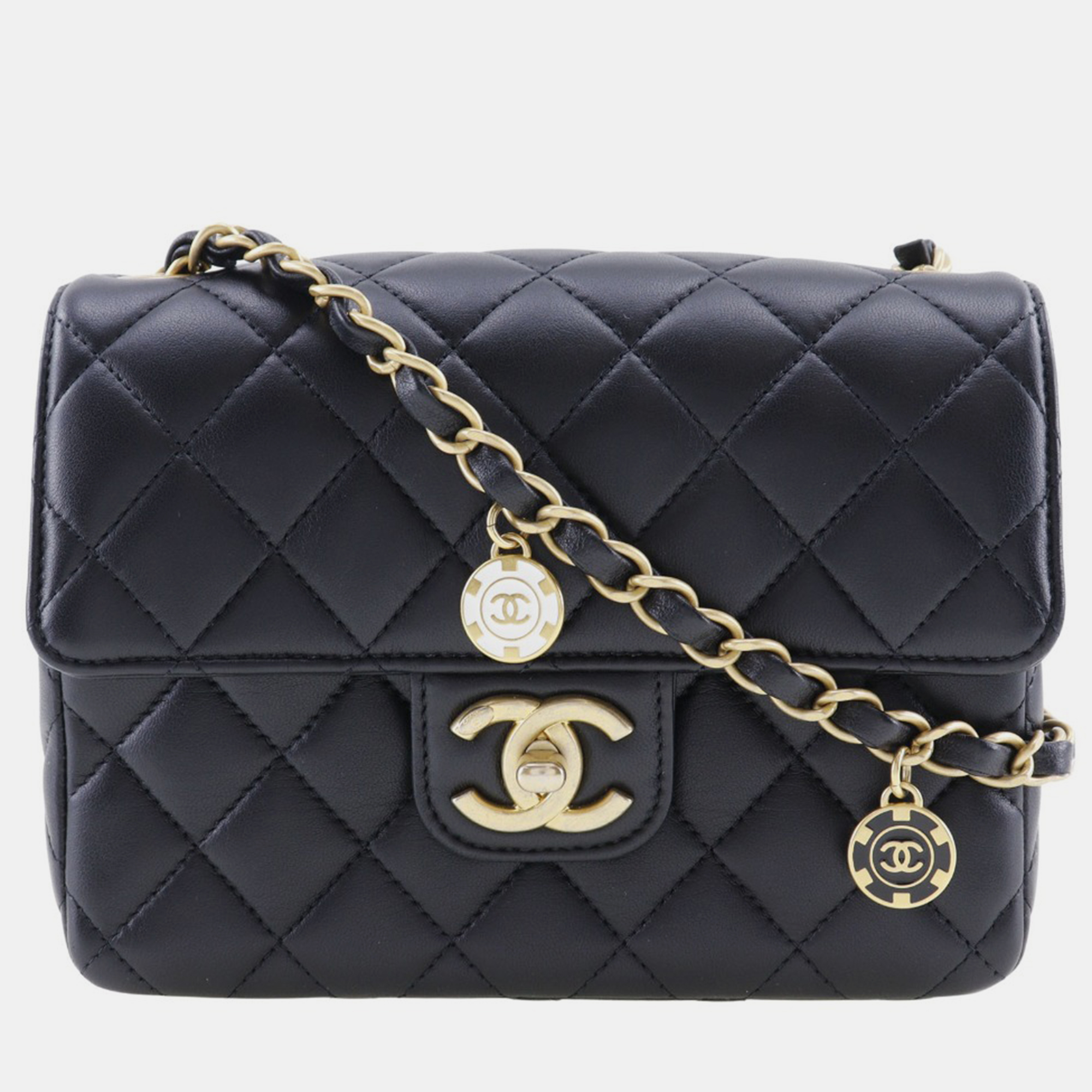 

Chanel Black Leather Matelasse Shoulder Bag