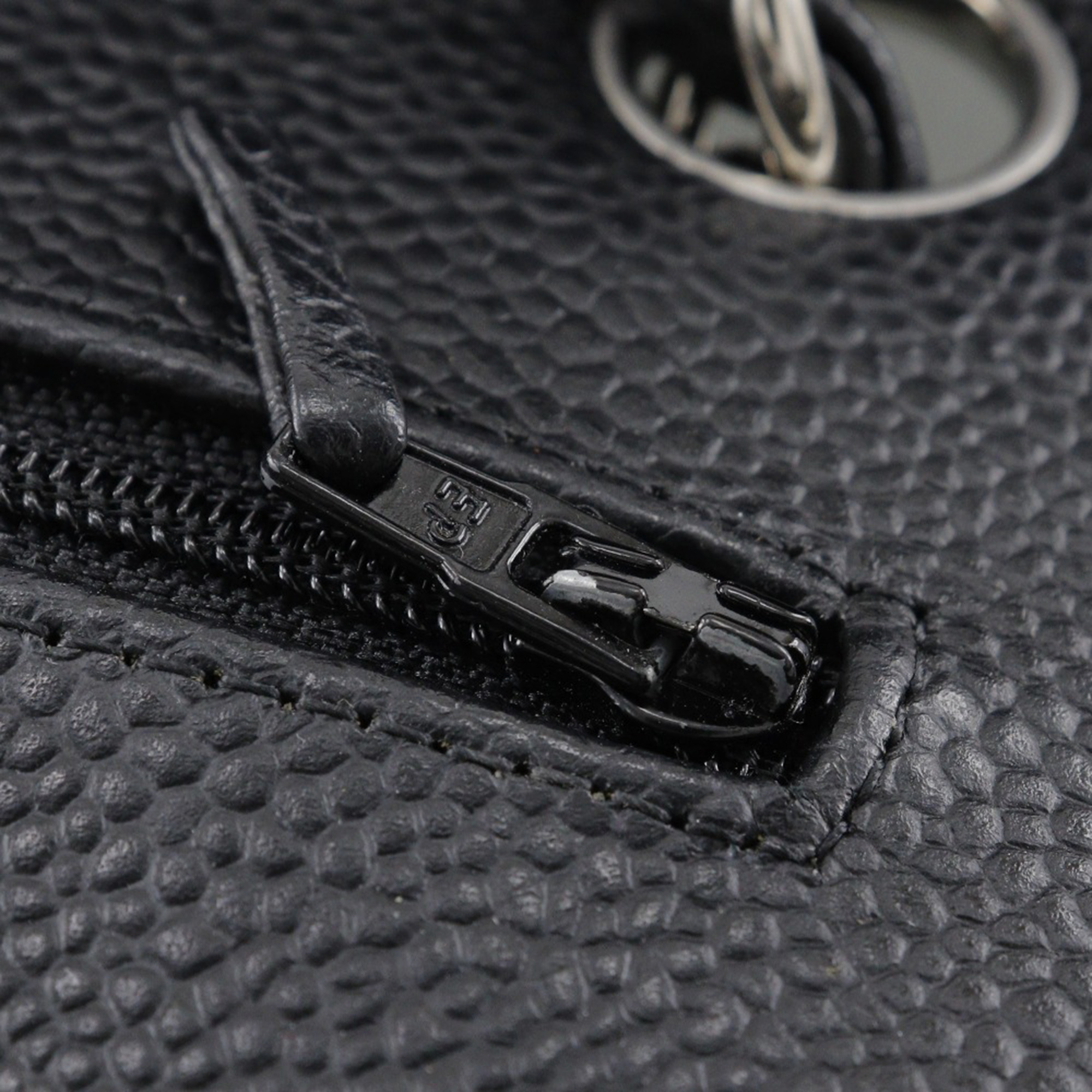Chanel Black Leather Caviar Skin Shoulder Bag 