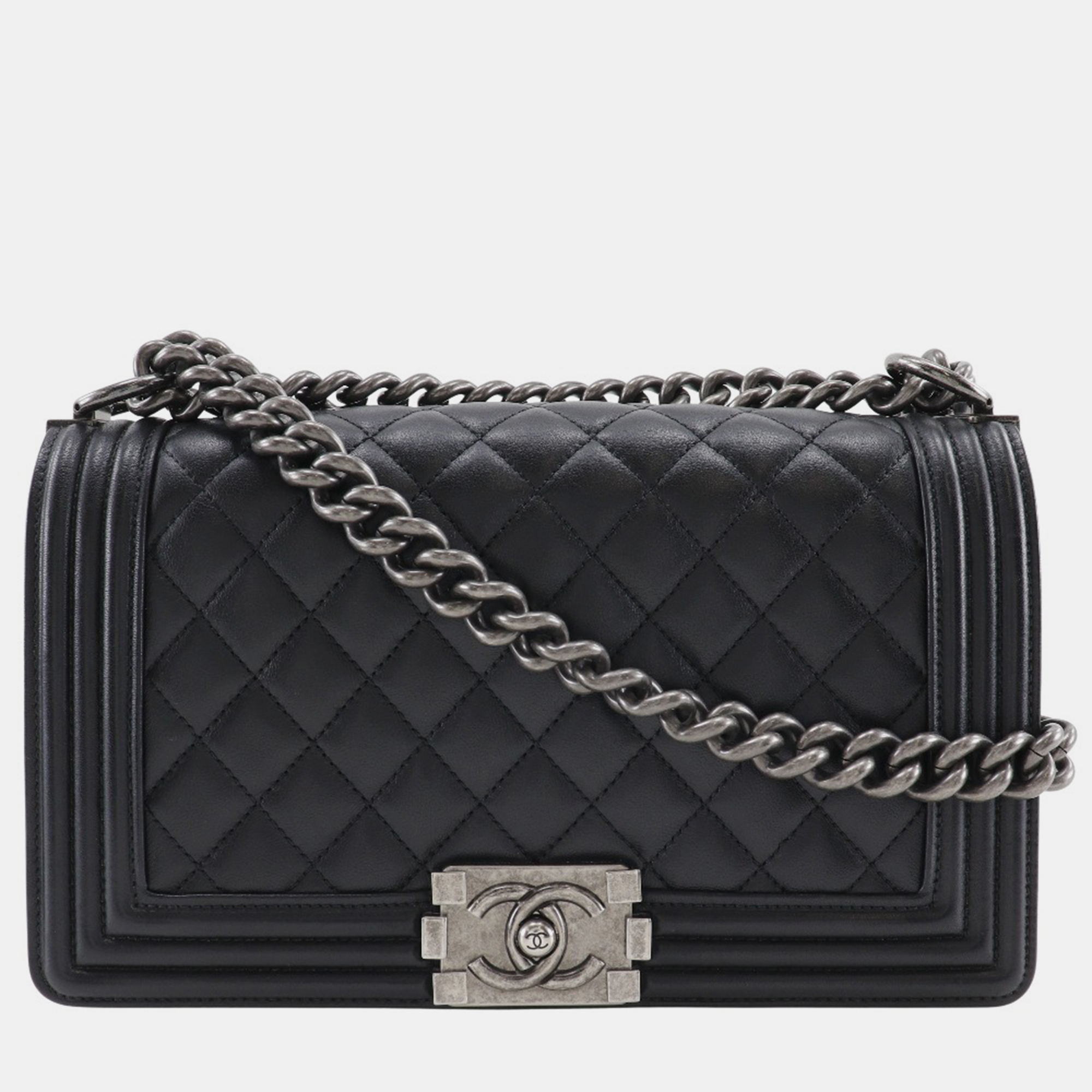 

Chanel Black Leather Boy Chain Shoulder Bag