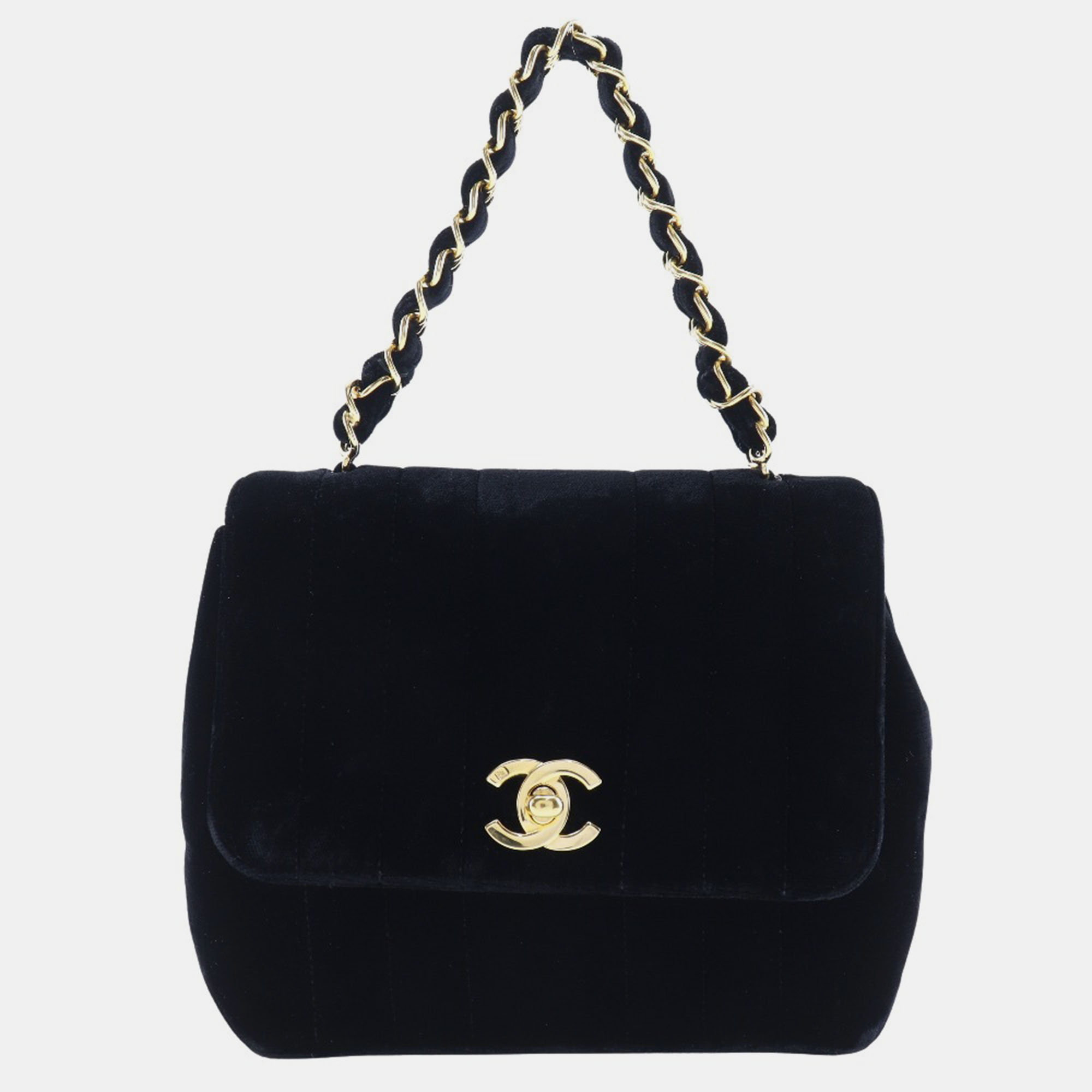 

Chanel Black Canvas Velour Coco Mark Handbag