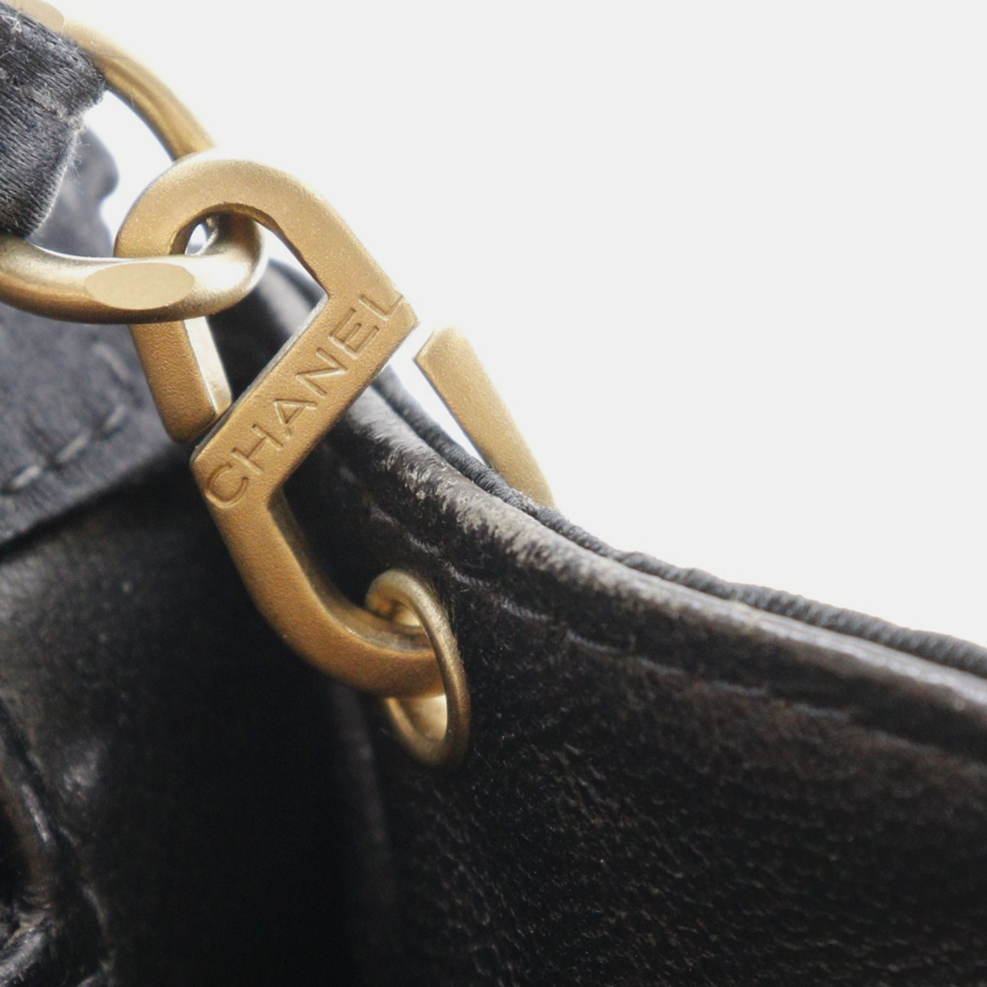 Chanel Black Canvas Satin Mini Chain Shoulder Bag 