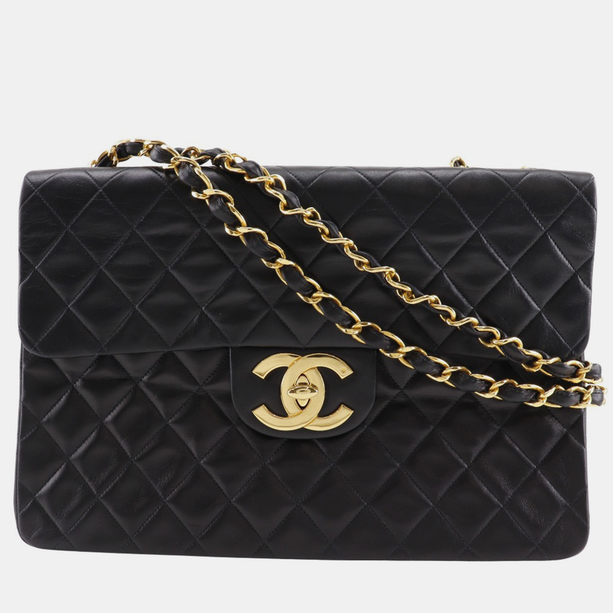 

Chanel Black Leather Lambskin Chain Shoulder Bag