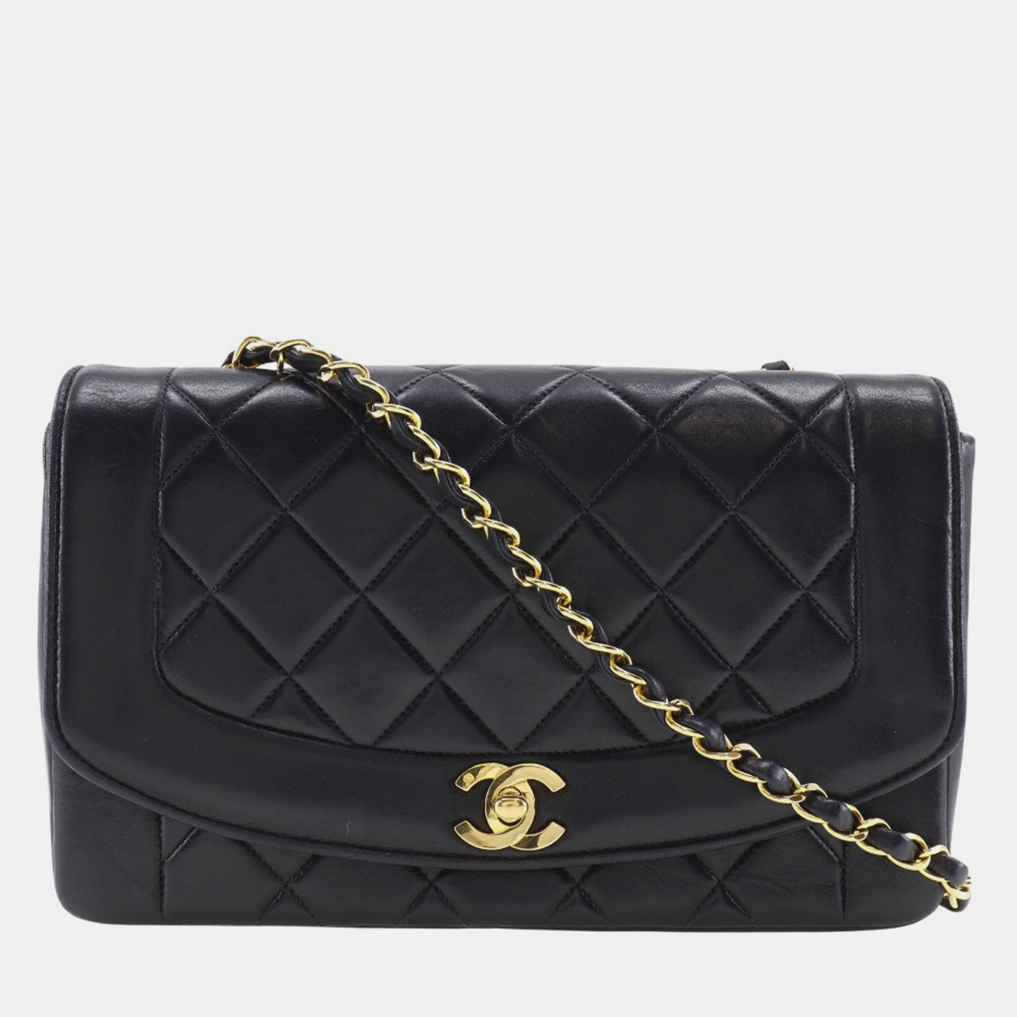 

Chanel Black Leather Lambskin Chain Shoulder Bag