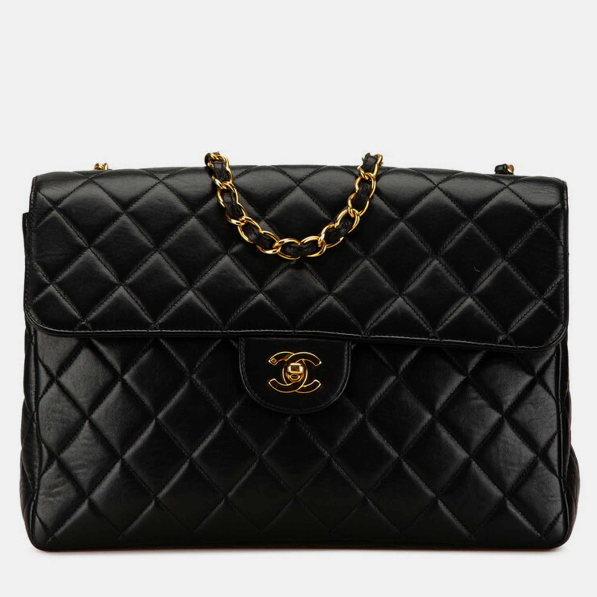 

Chanel Black Leather Matelasse 30 Chain Shoulder Bag