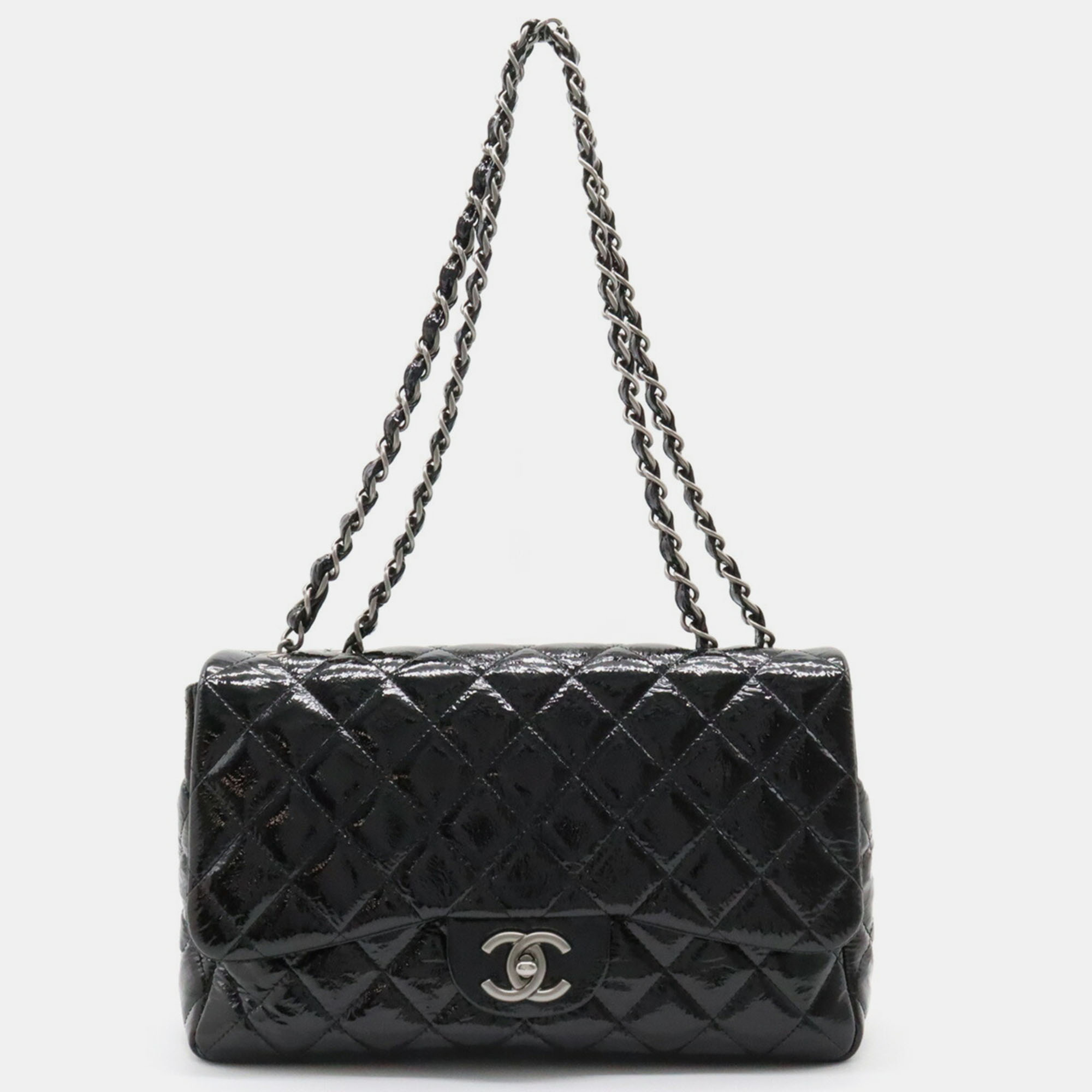 

Chanel Black Patent Leather Matelasse Chain Shoulder Bag