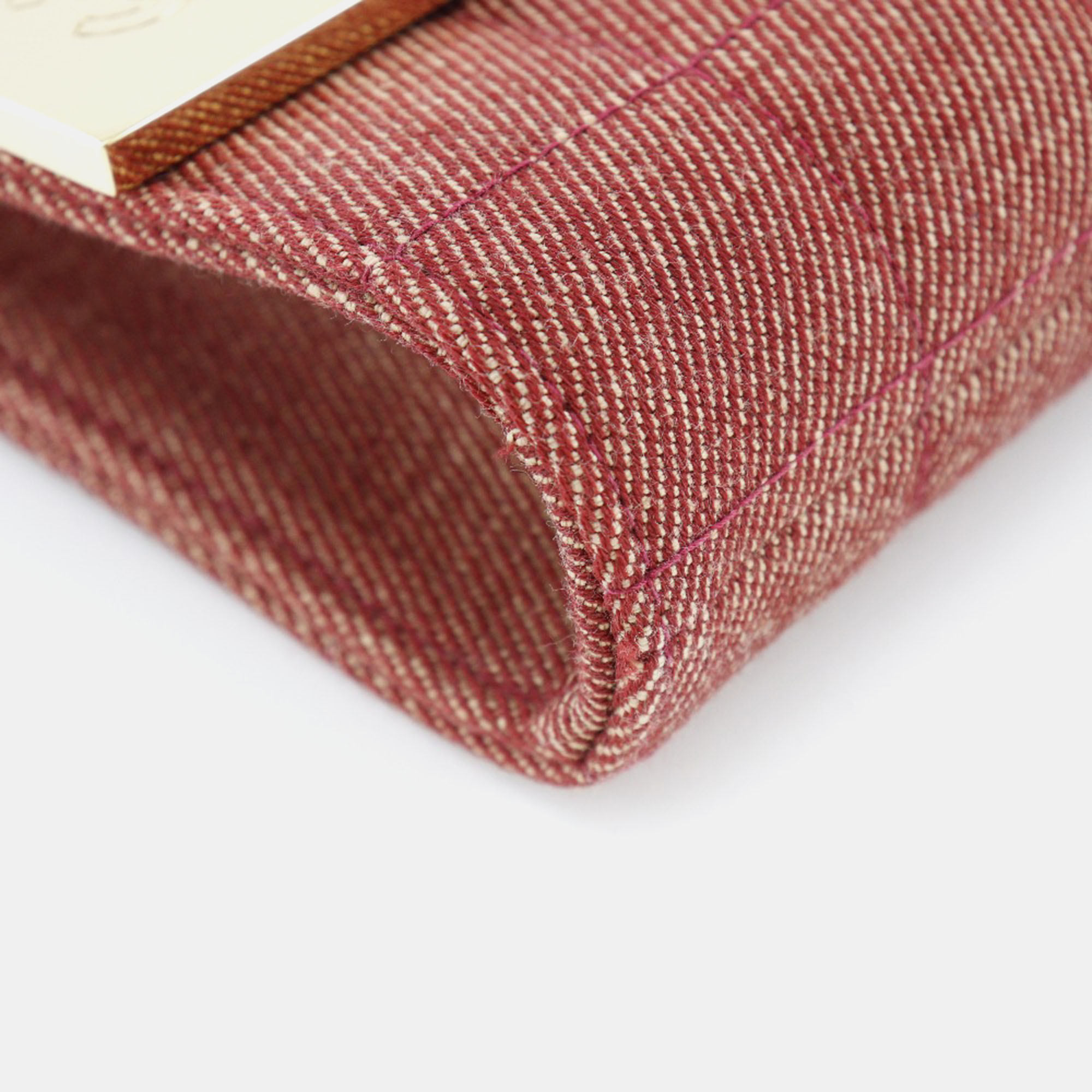 Chanel Red Cotton Canvas Chain Shoulder Bag 