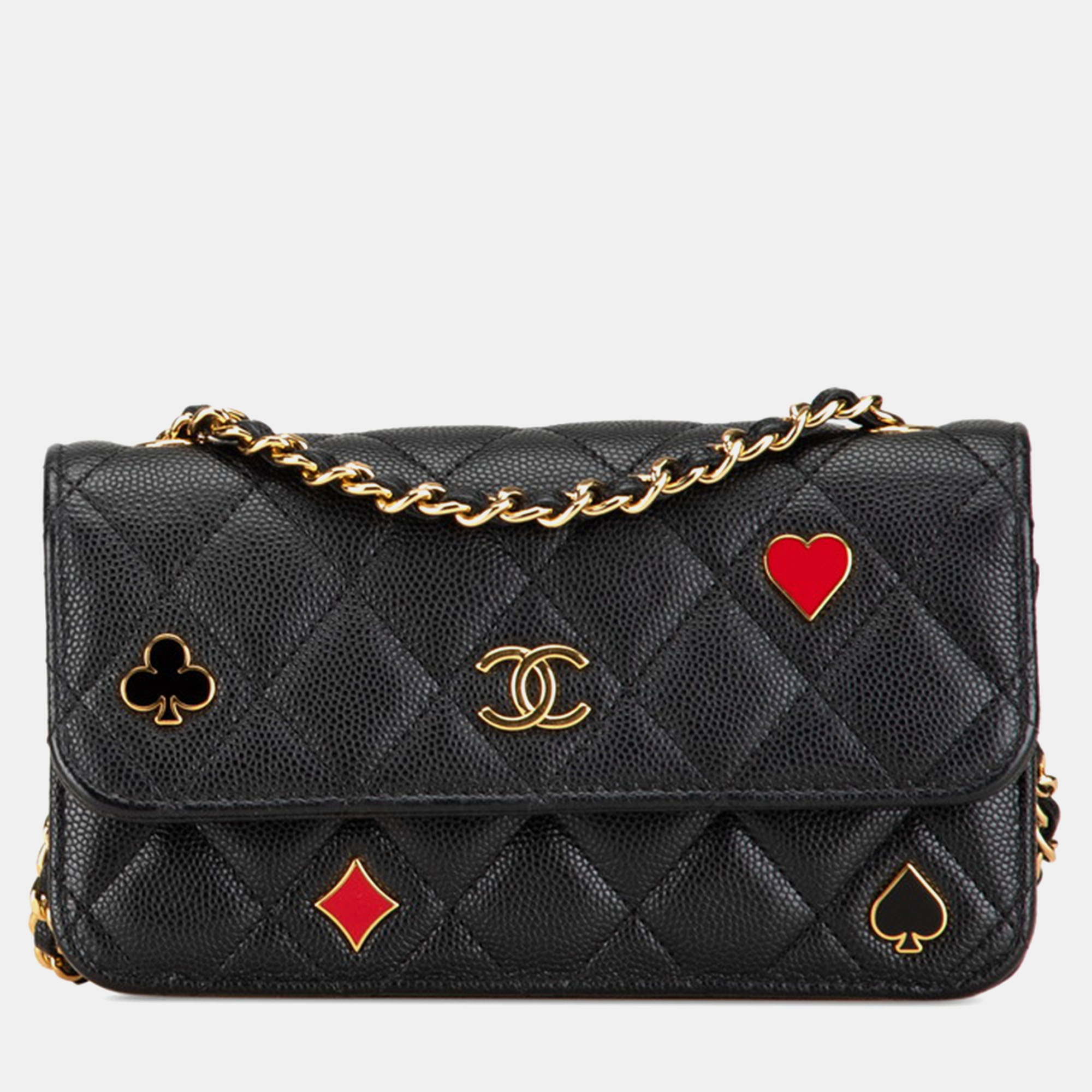 

Chanel Black Leather Mini Matelasse Chain Shoulder Bag