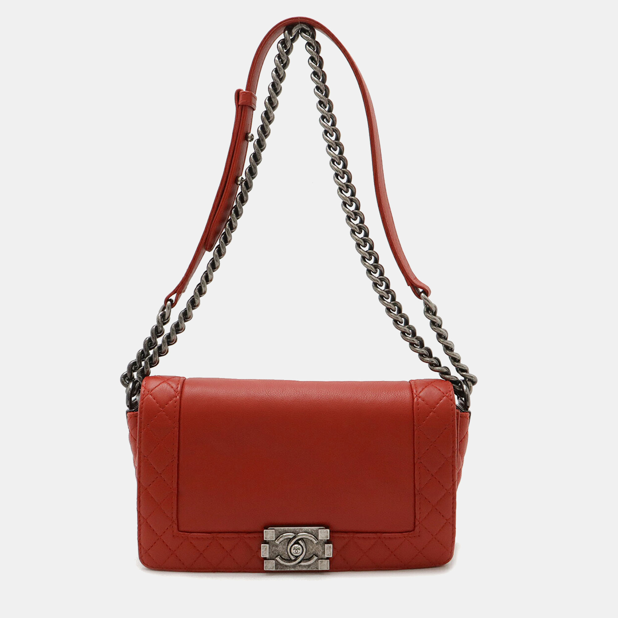 

Chanel Red Leather Boy Medium Leather Shoulder Bag