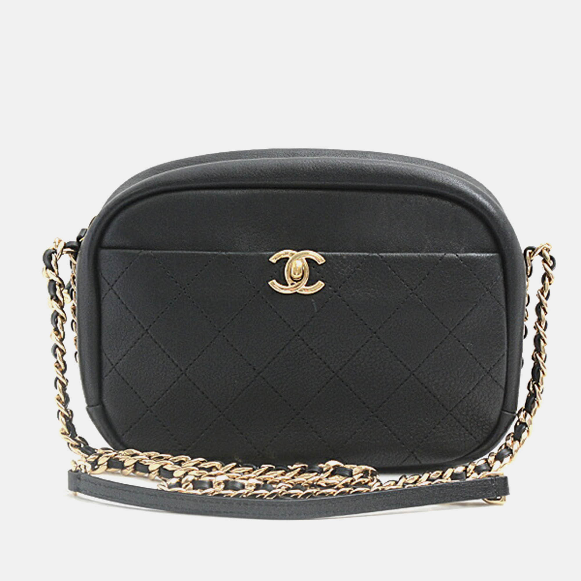 

Chanel Black Leather Chain Shoulder Camera Bag