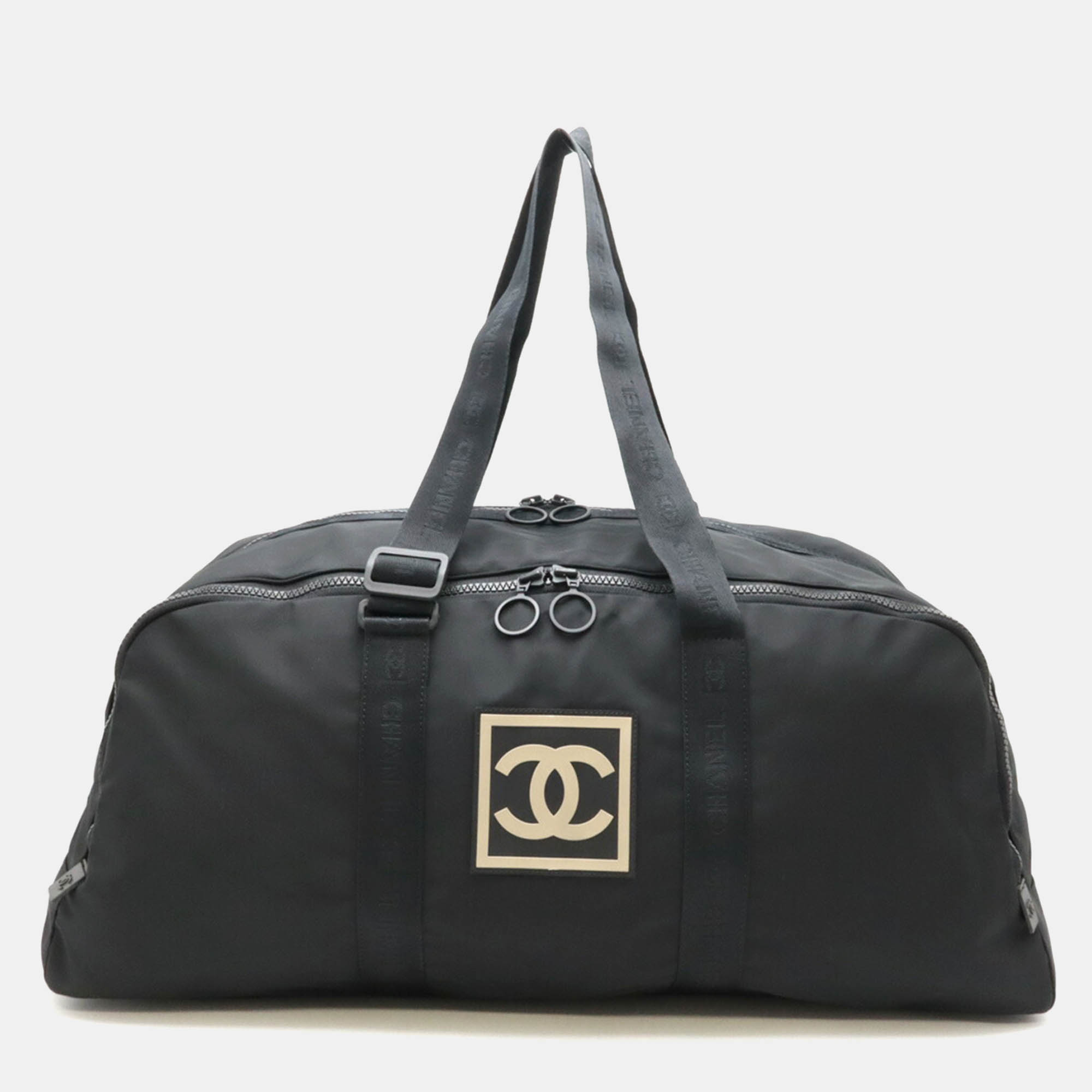 

Chanel Black Canvas Nylon Sports Line Boston Bag