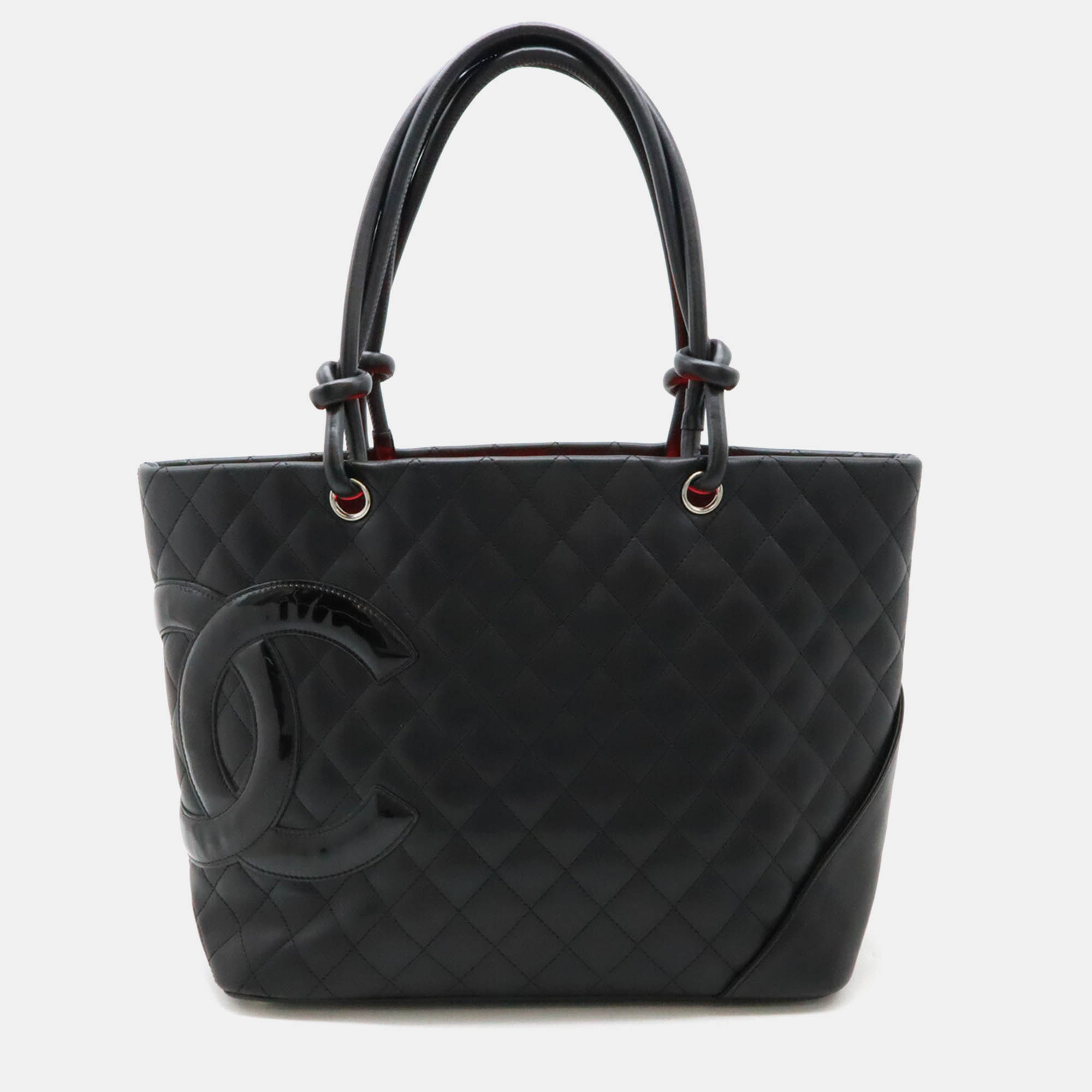 

Chanel Black Leather Cambon Line Coco Mark Large Tote Bag