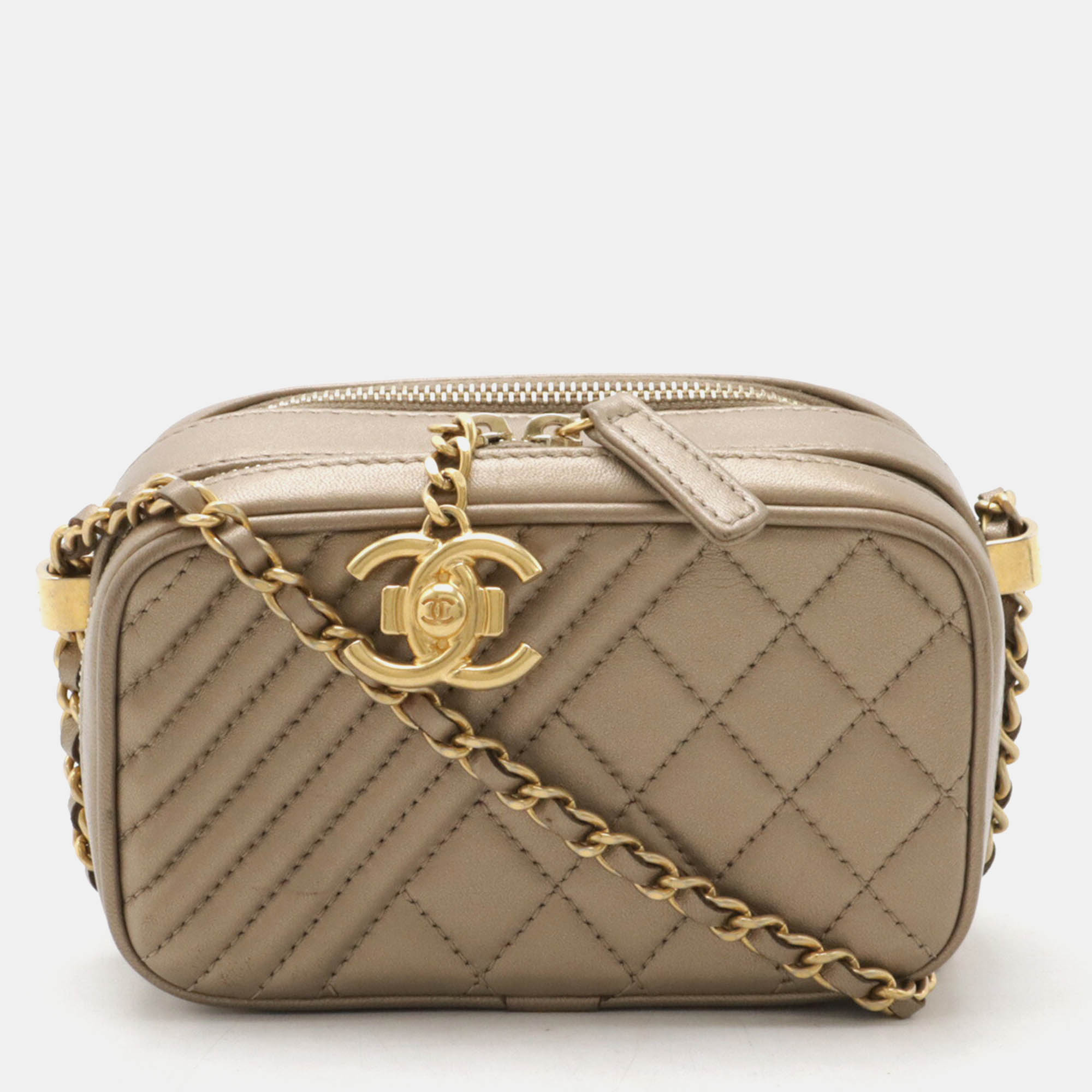 

Chanel Bronze Gold Leather Camera Bag, Brown