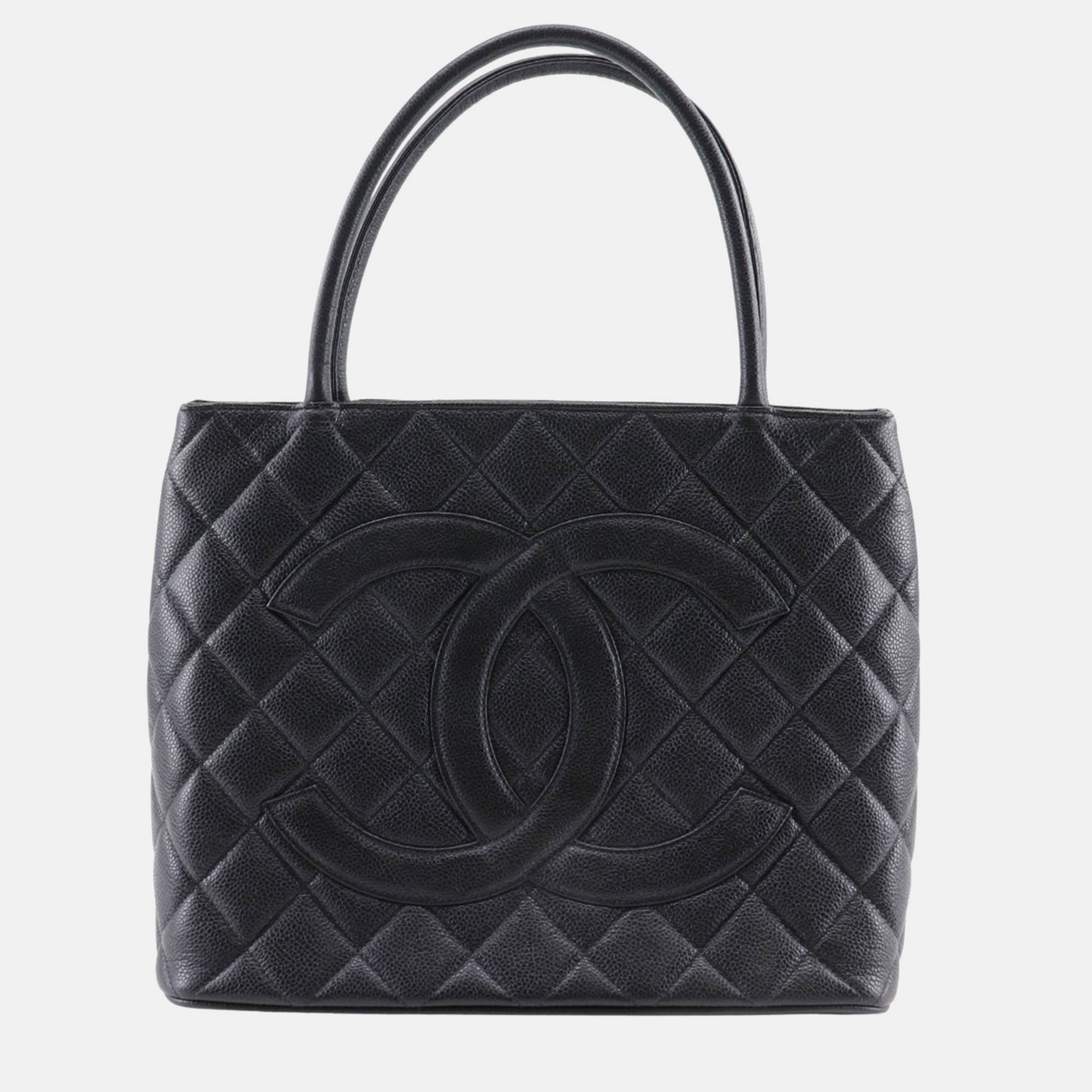 

Chanel Black Caviar Skin Tote Bag