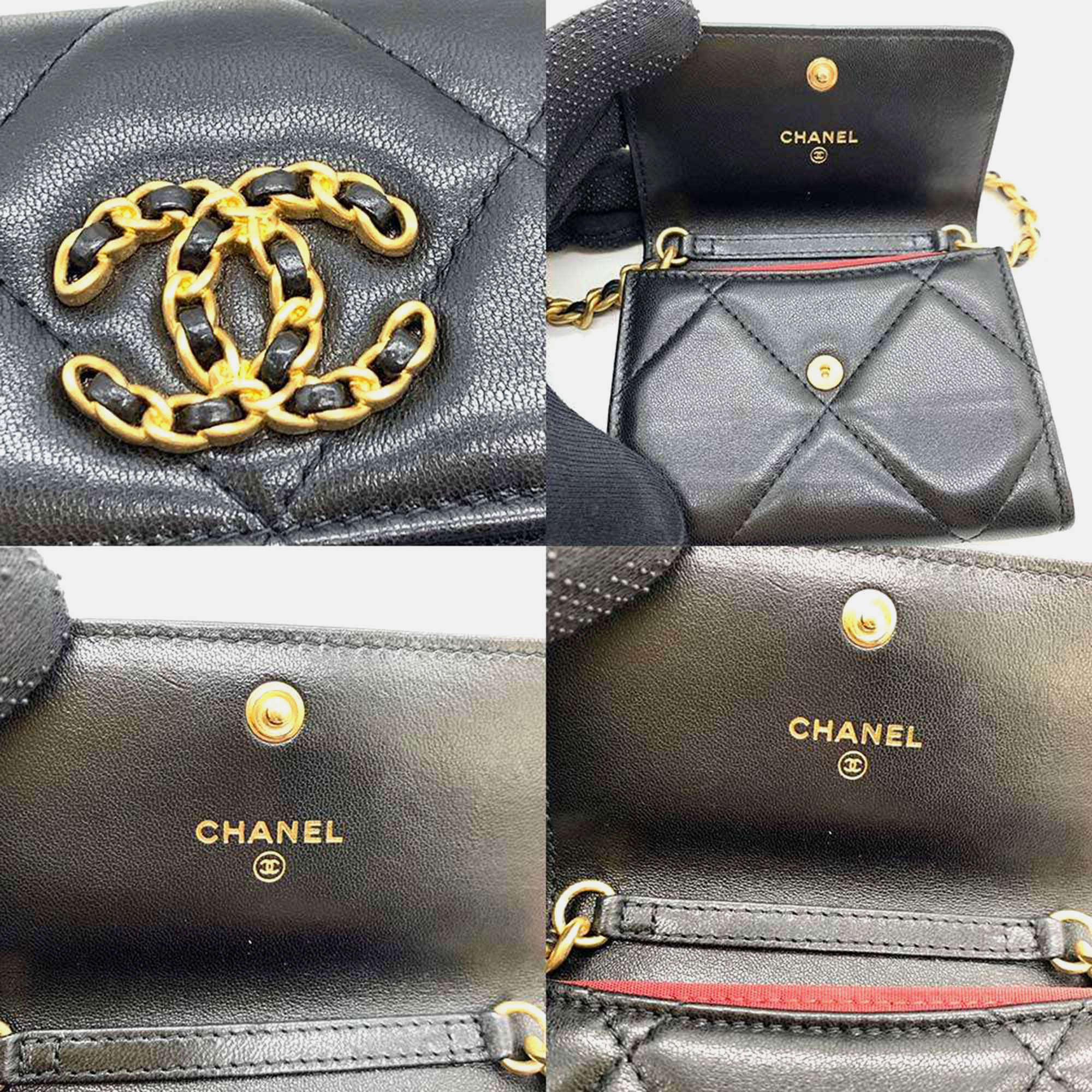 Chanel Black Lambskin Flap Coin Crossbody Bag 
